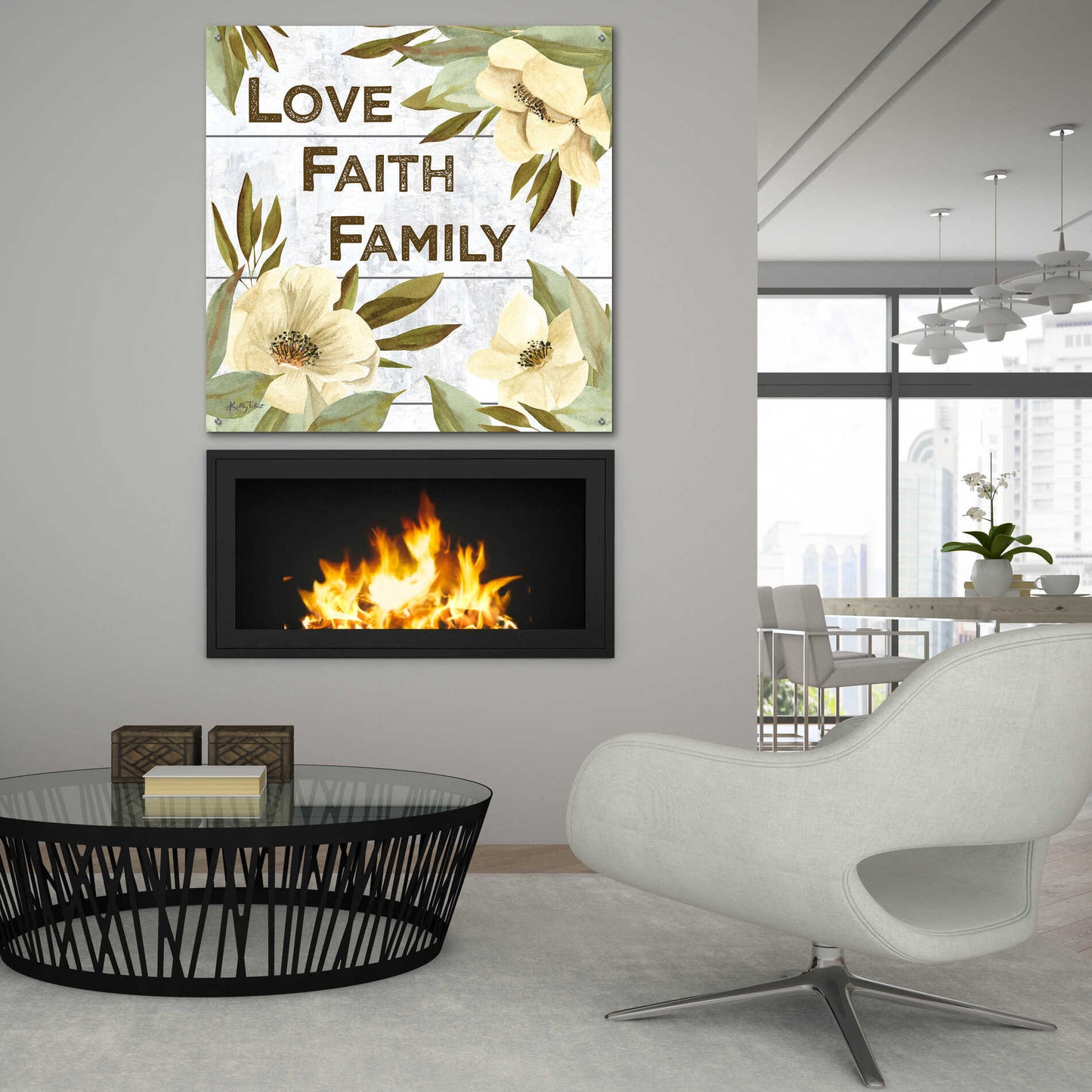Epic Art 'Love, Faith, Family' by Kelley Talent, Acrylic Glass Wall Art,36x36