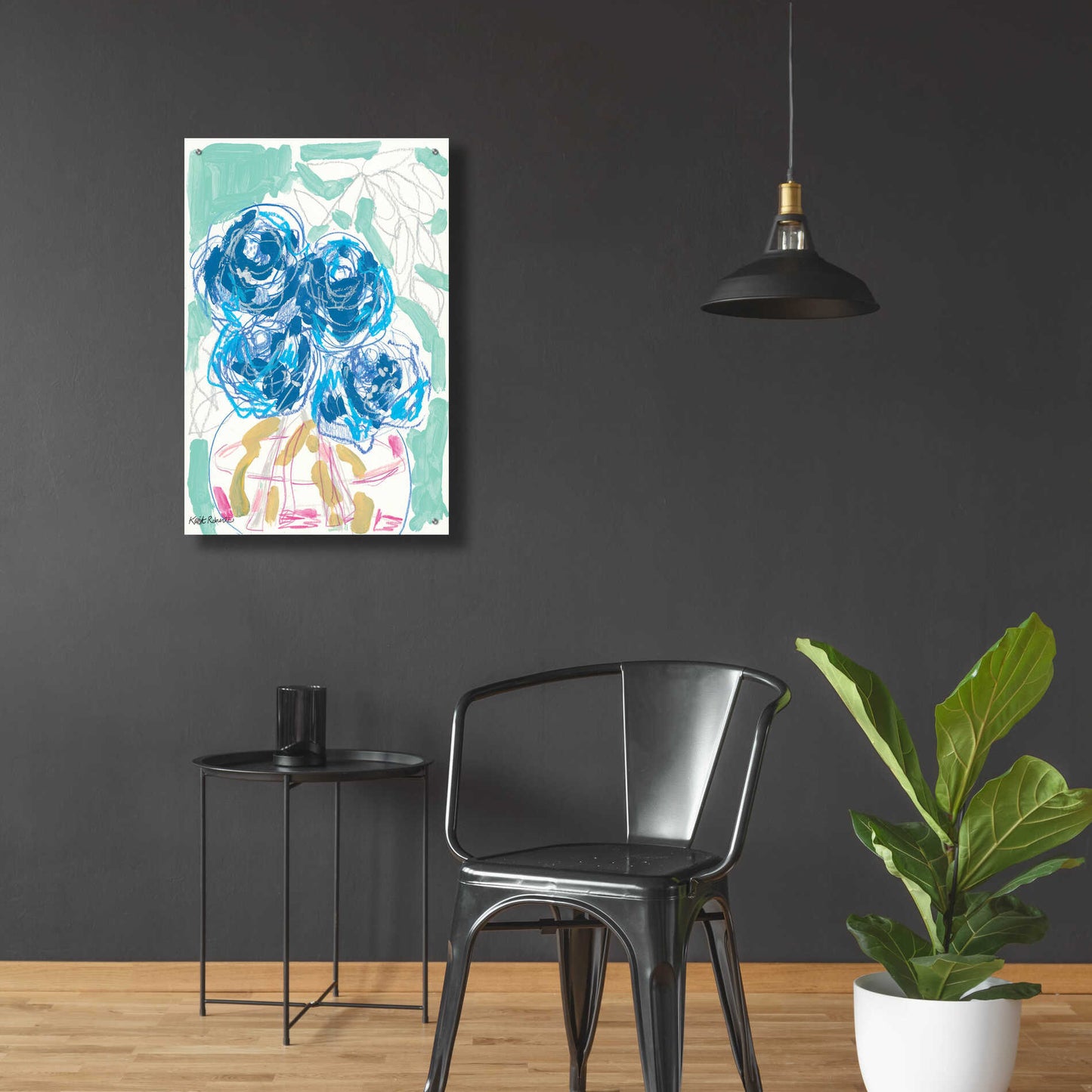 Epic Art 'Nightstand Blooms in Water' by Kait Roberts, Acrylic Glass Wall Art,24x36