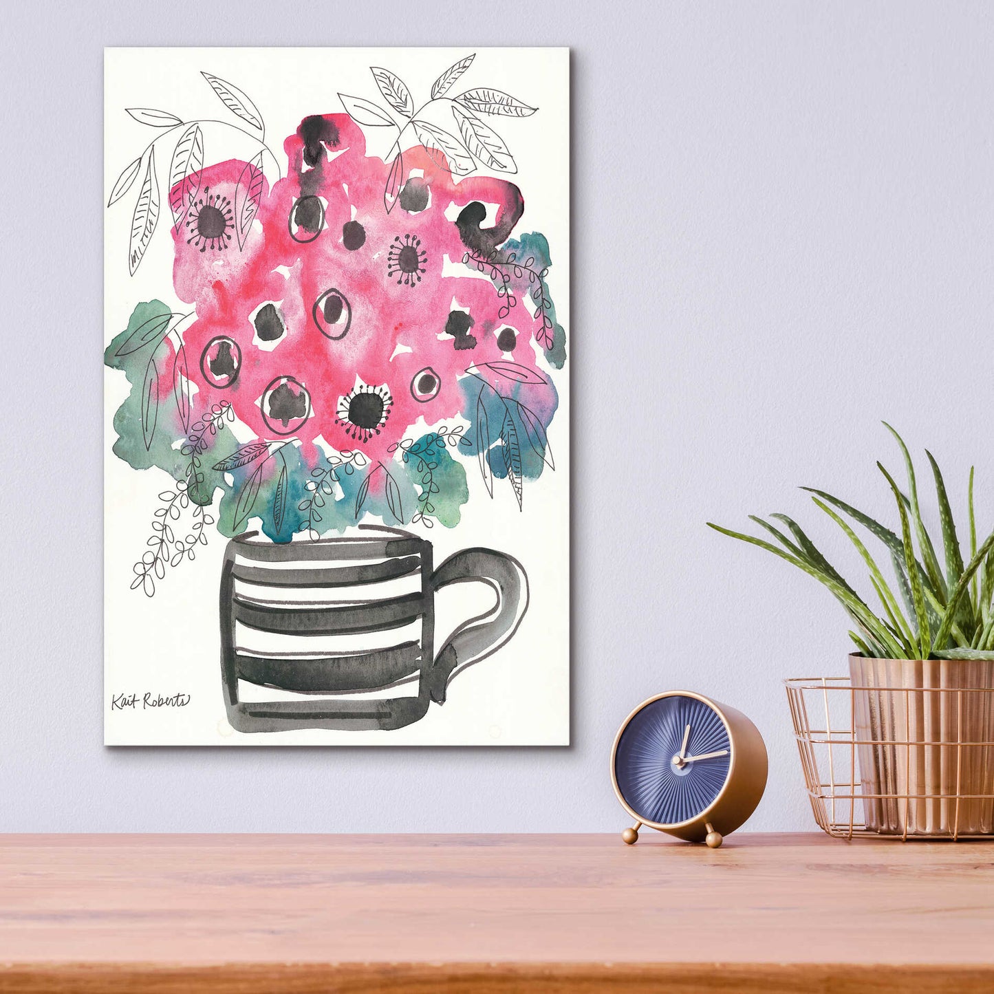 Epic Art 'Poppies for Breakfast' by Kait Roberts, Acrylic Glass Wall Art,12x16