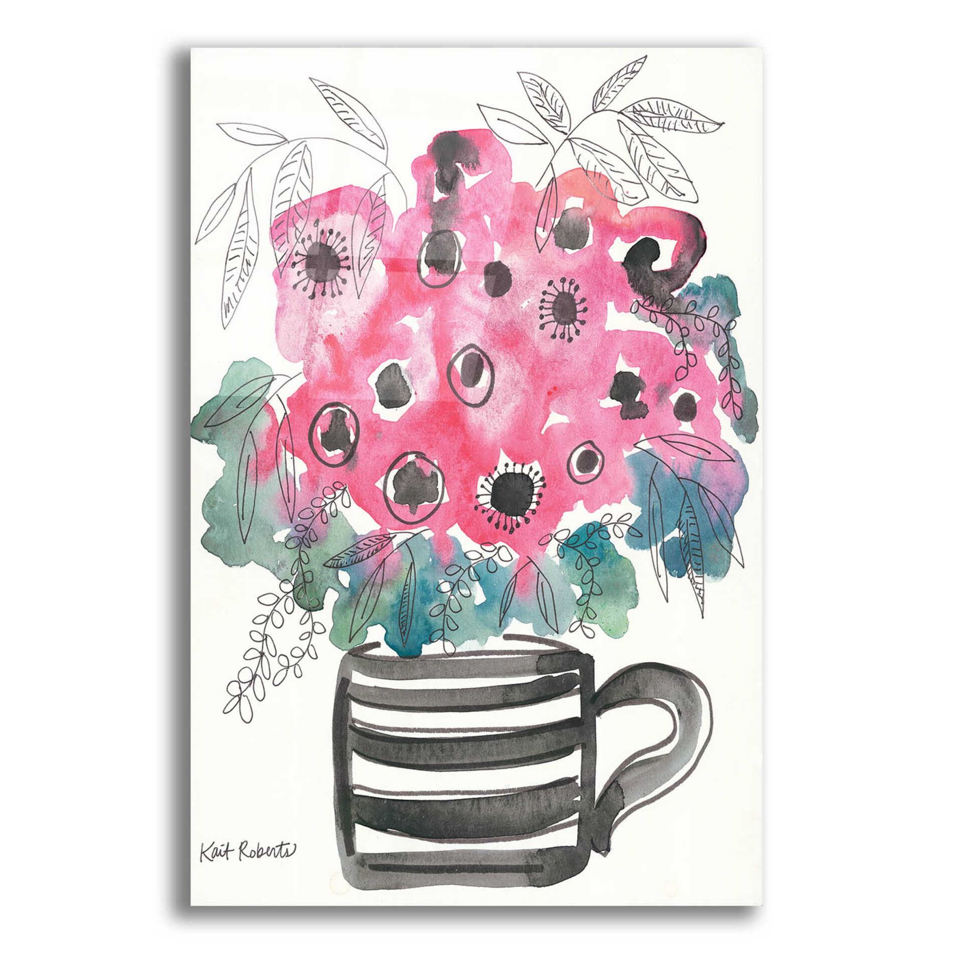 Epic Art 'Poppies for Breakfast' by Kait Roberts, Acrylic Glass Wall Art,12x16