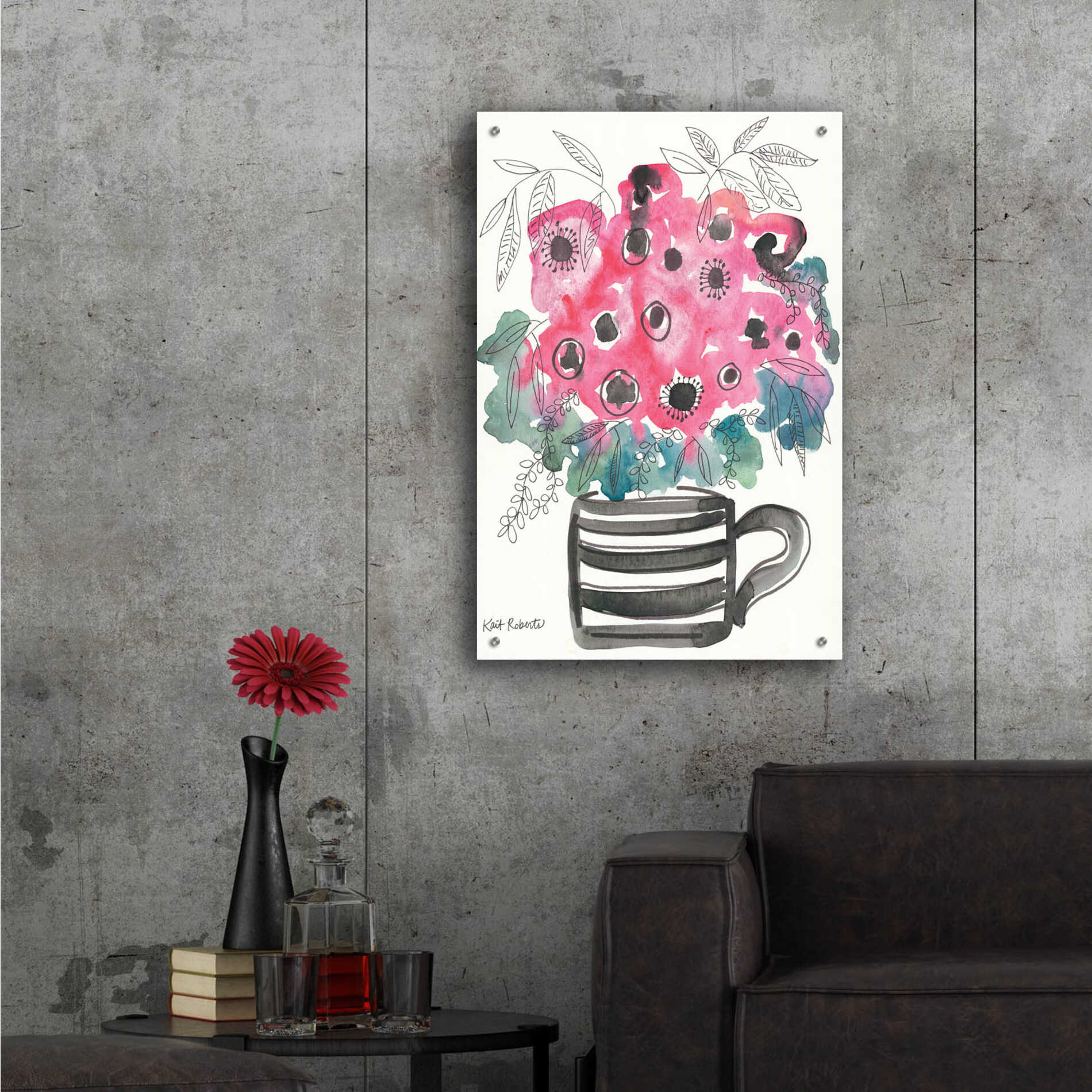 Epic Art 'Poppies for Breakfast' by Kait Roberts, Acrylic Glass Wall Art,24x36