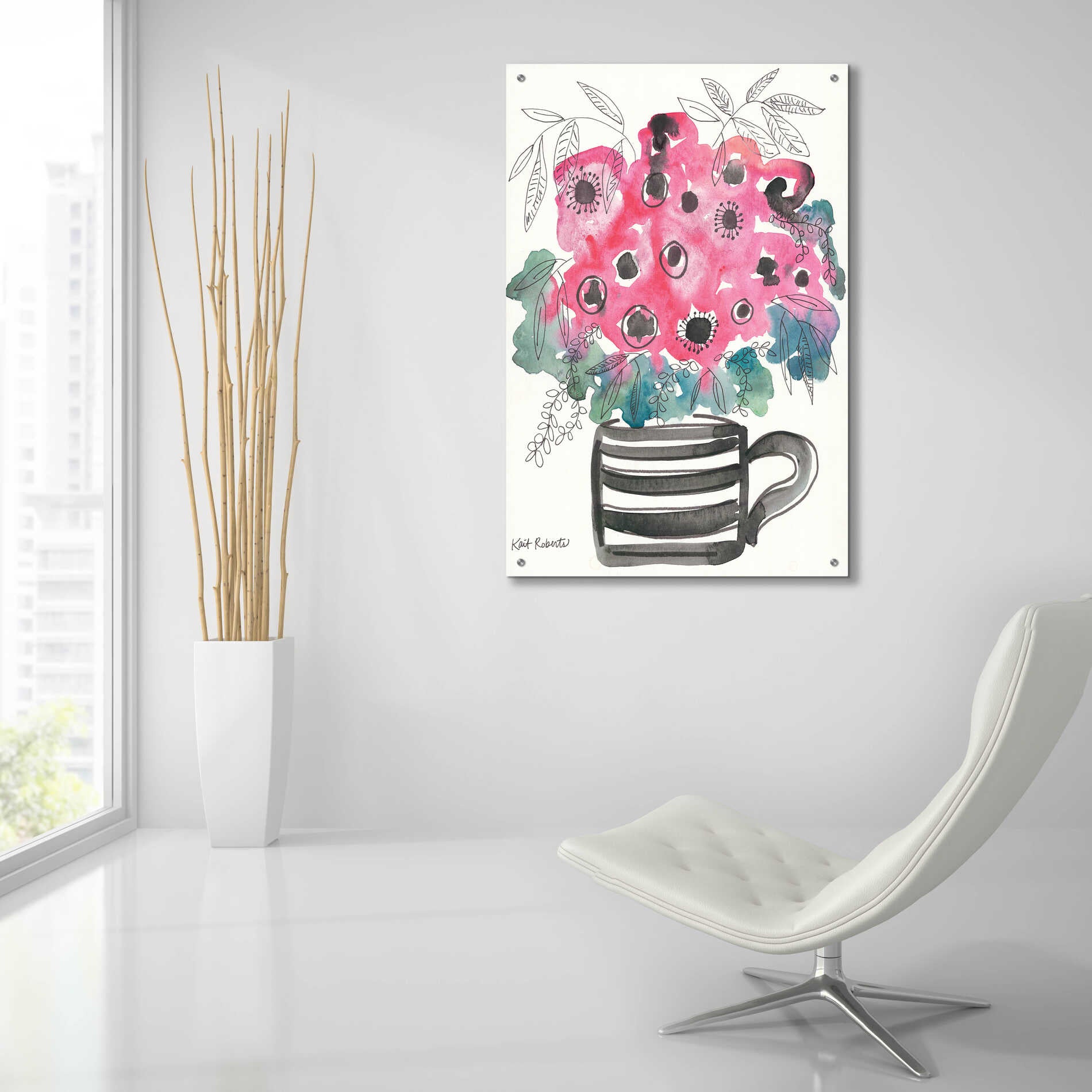 Epic Art 'Poppies for Breakfast' by Kait Roberts, Acrylic Glass Wall Art,24x36