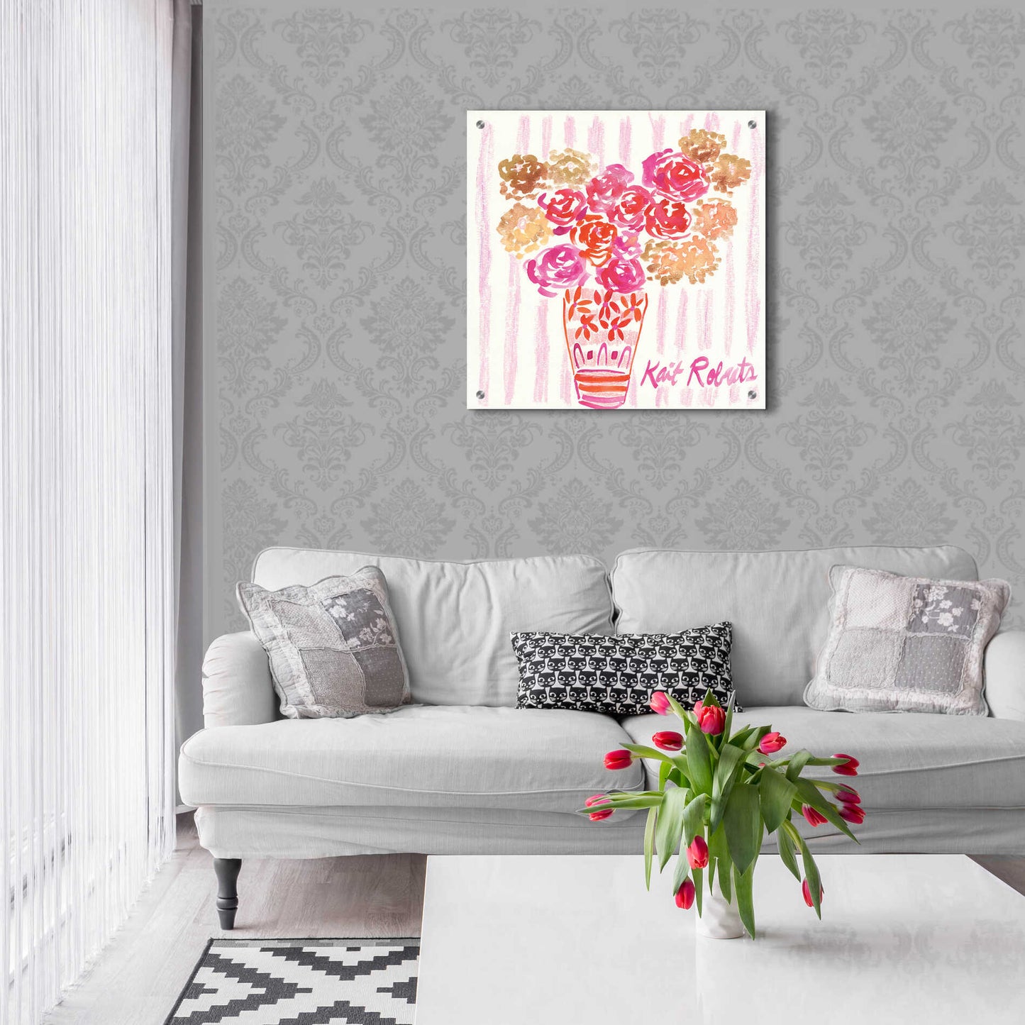 Epic Art 'Boudoir Blooms' by Kait Roberts, Acrylic Glass Wall Art,24x24