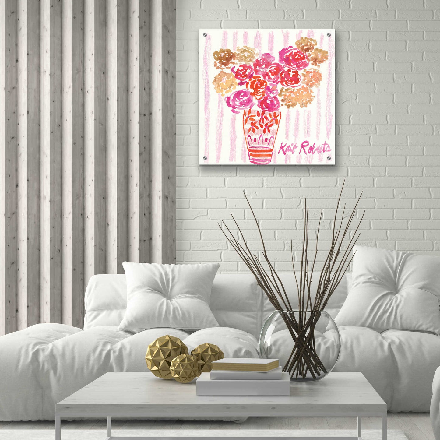 Epic Art 'Boudoir Blooms' by Kait Roberts, Acrylic Glass Wall Art,24x24