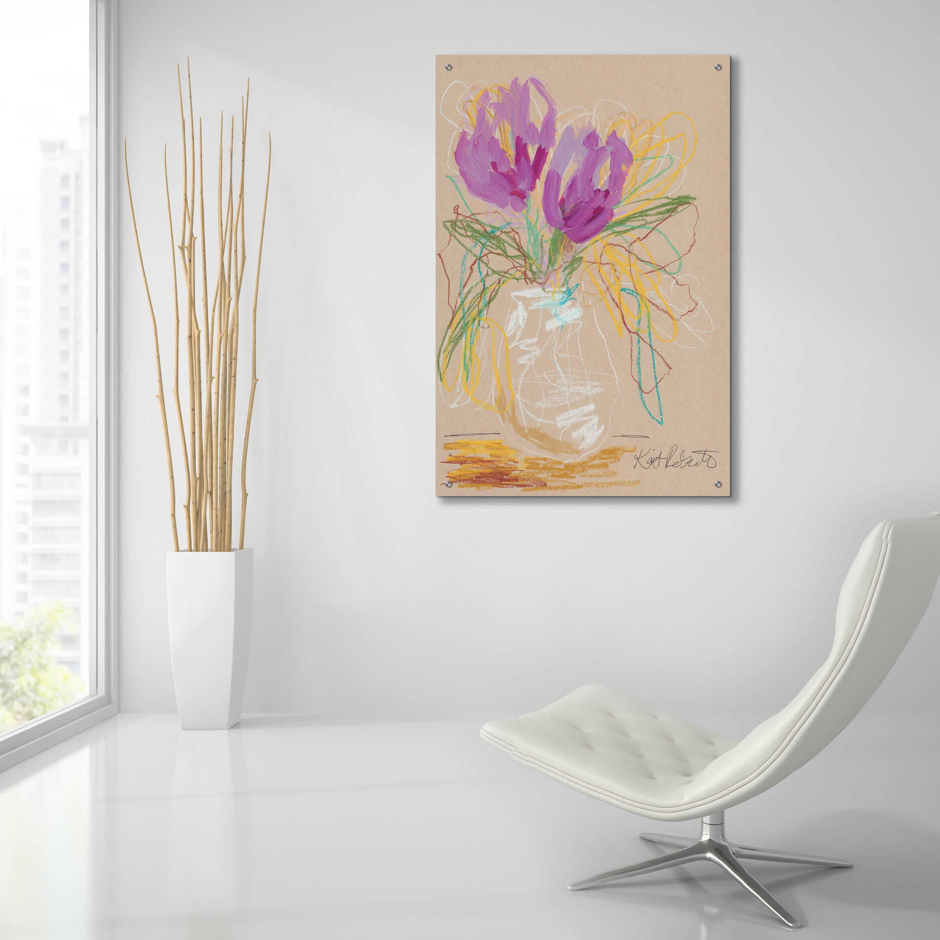 Epic Art 'Lacey Lavender' by Kait Roberts, Acrylic Glass Wall Art,24x36