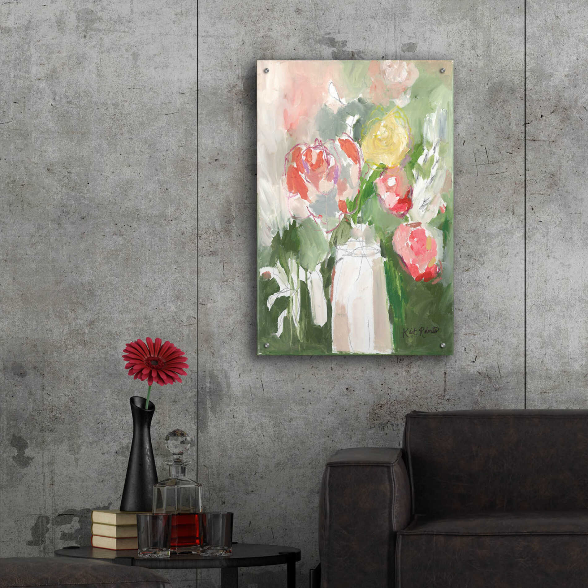 Epic Art 'Flowers for Diane' by Kait Roberts, Acrylic Glass Wall Art,24x36