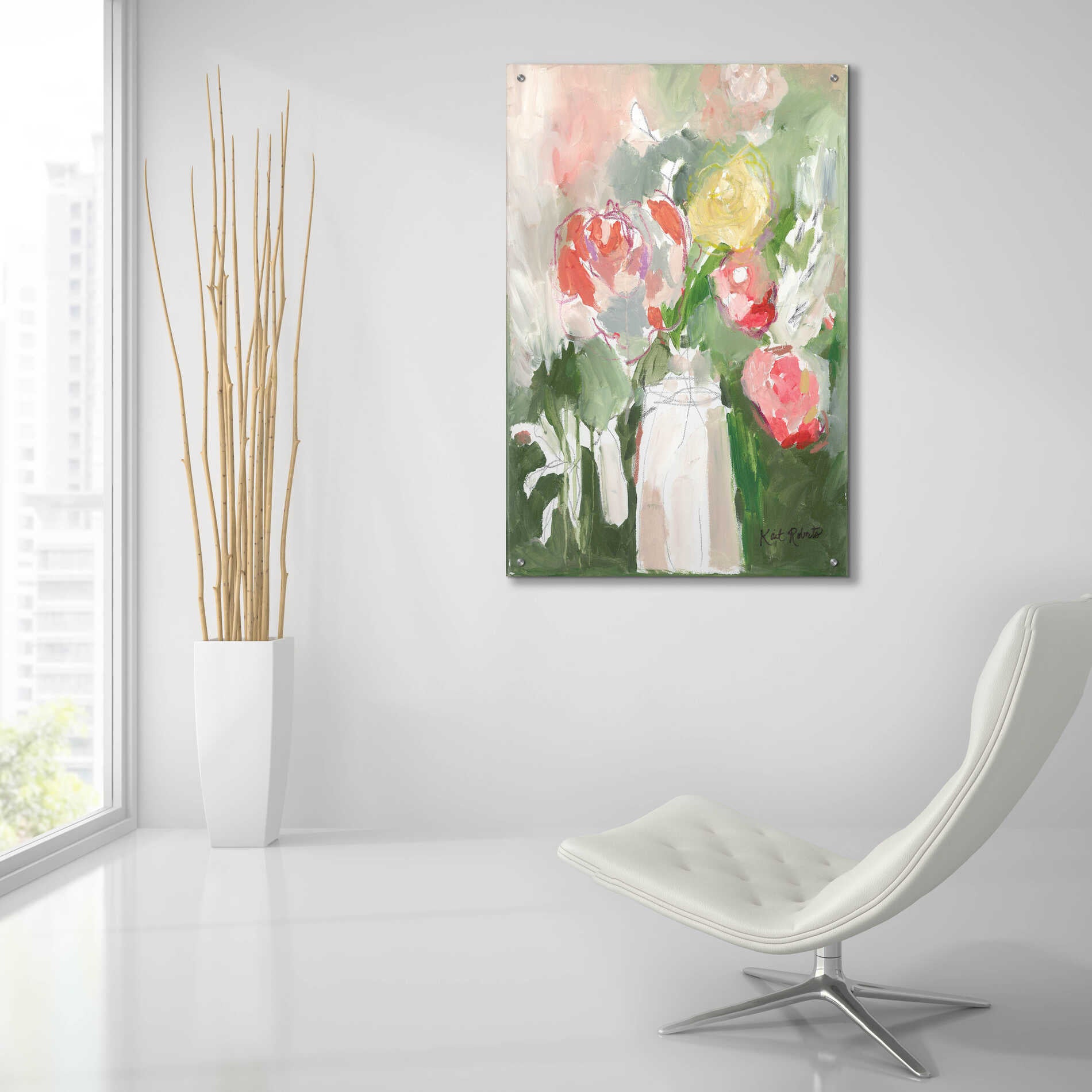 Epic Art 'Flowers for Diane' by Kait Roberts, Acrylic Glass Wall Art,24x36