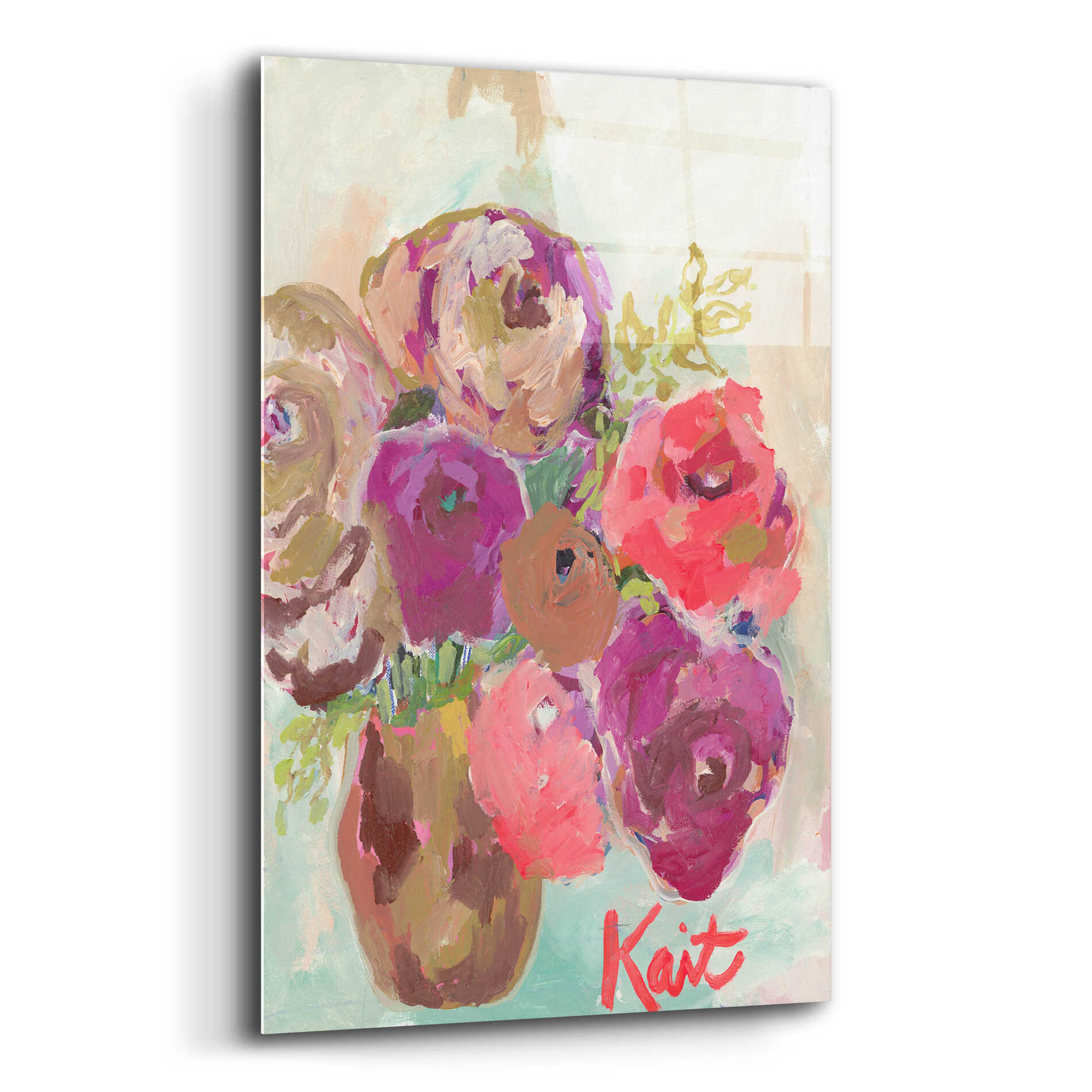 Epic Art 'Heart Healing Flowers' by Kait Roberts, Acrylic Glass Wall Art,12x16