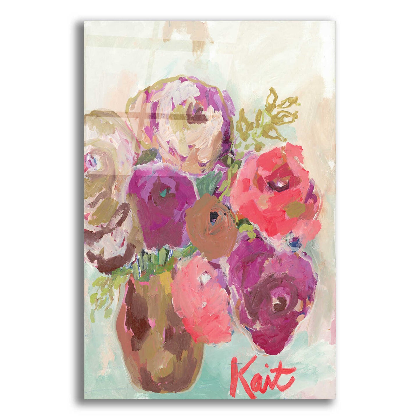 Epic Art 'Heart Healing Flowers' by Kait Roberts, Acrylic Glass Wall Art,12x16