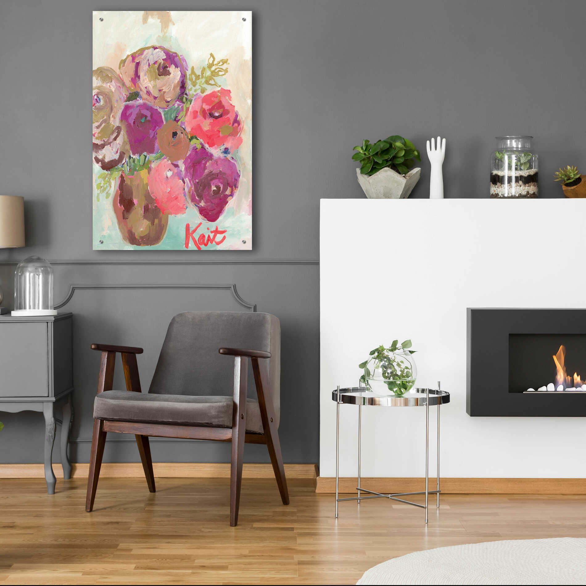 Epic Art 'Heart Healing Flowers' by Kait Roberts, Acrylic Glass Wall Art,24x36