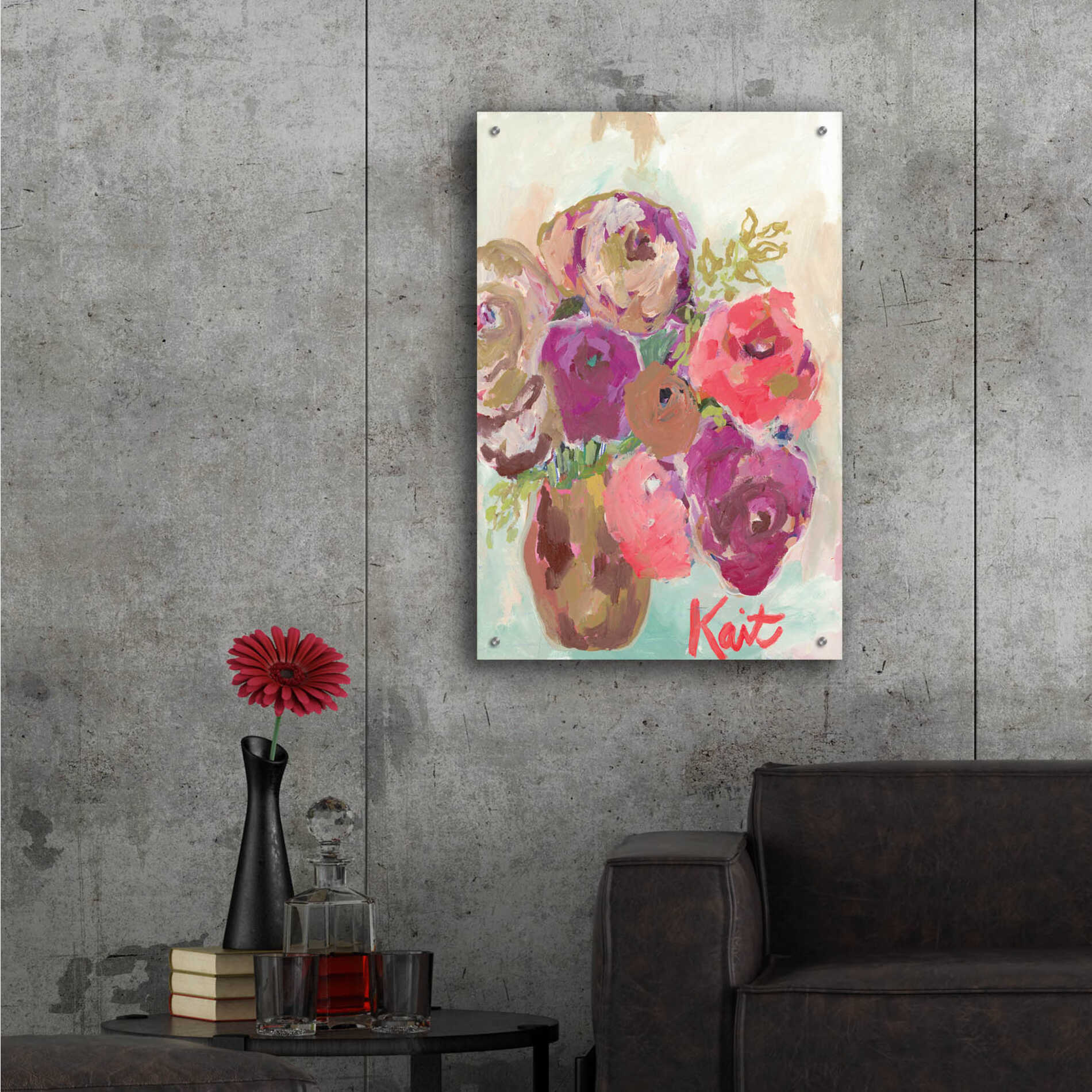 Epic Art 'Heart Healing Flowers' by Kait Roberts, Acrylic Glass Wall Art,24x36