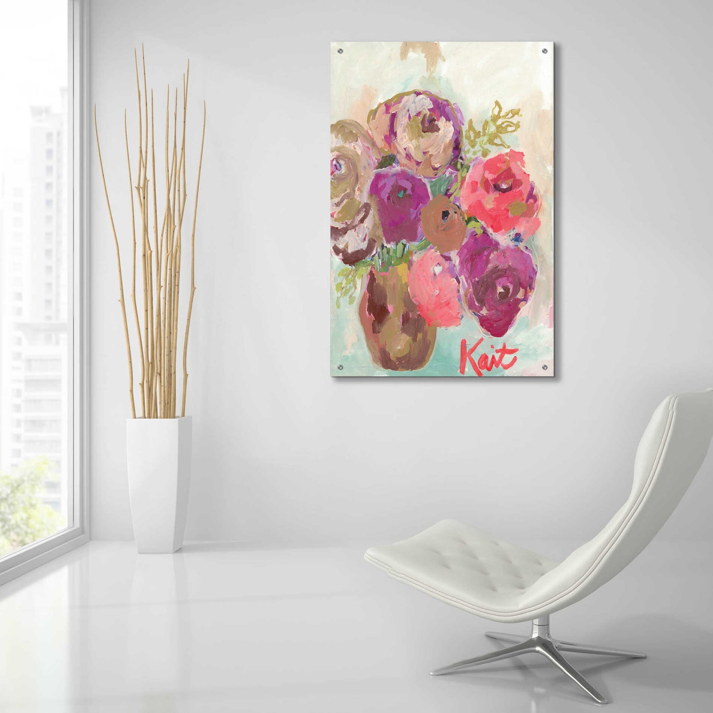 Epic Art 'Heart Healing Flowers' by Kait Roberts, Acrylic Glass Wall Art,24x36