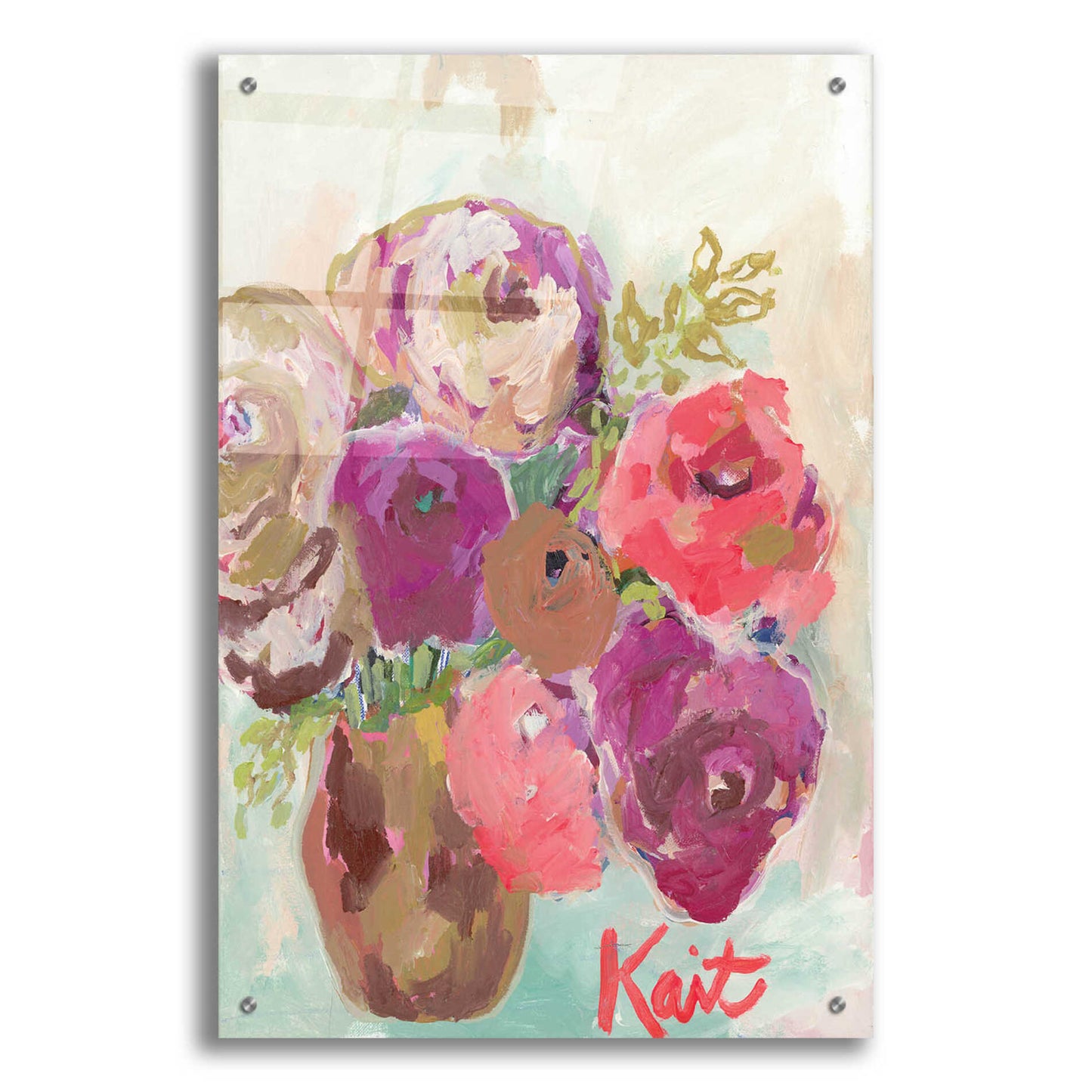 Epic Art 'Heart Healing Flowers' by Kait Roberts, Acrylic Glass Wall Art,24x36