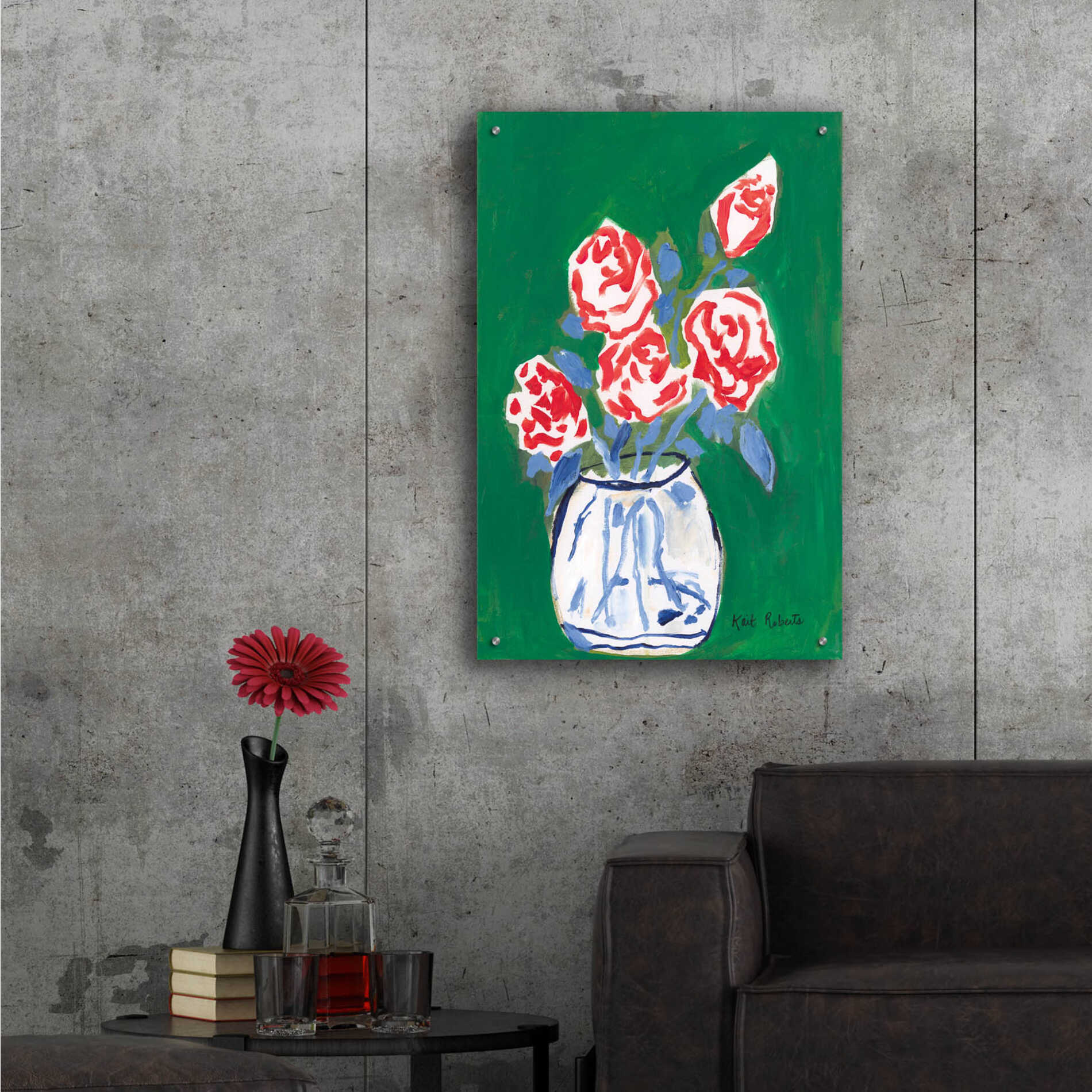 Epic Art 'Flowers for Jessica' by Kait Roberts, Acrylic Glass Wall Art,24x36