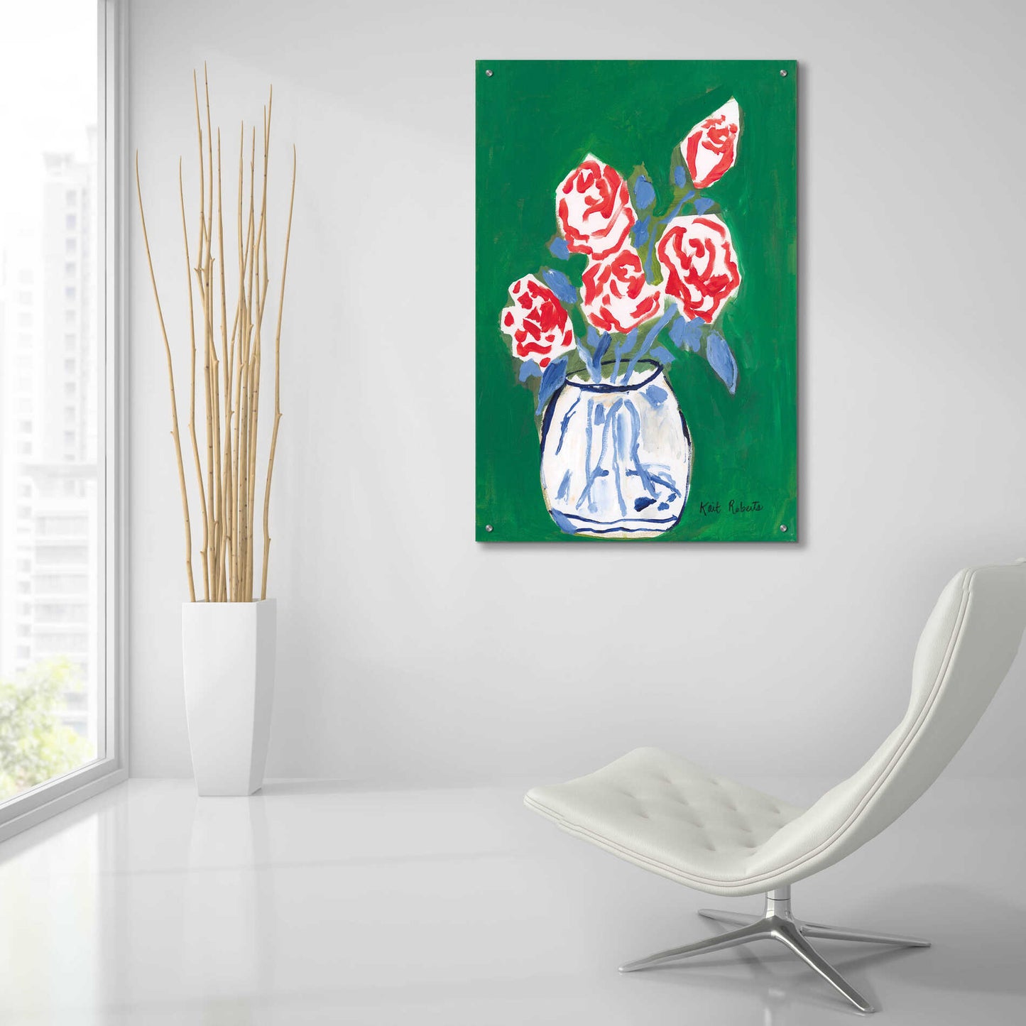 Epic Art 'Flowers for Jessica' by Kait Roberts, Acrylic Glass Wall Art,24x36