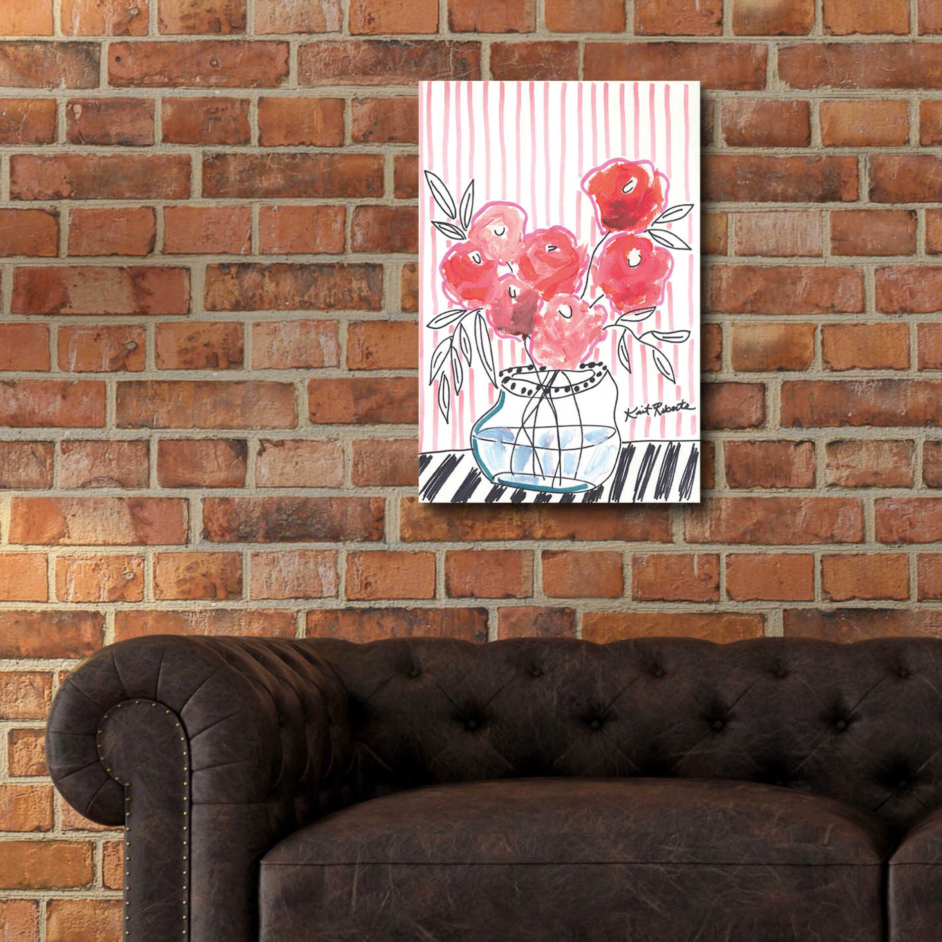 Epic Art 'Pink Lipstick' by Kait Roberts, Acrylic Glass Wall Art,16x24