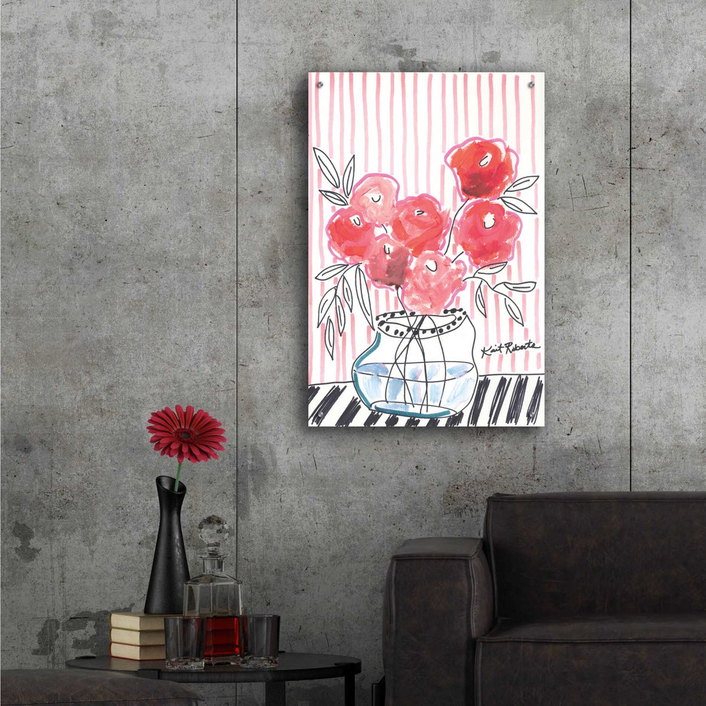 Epic Art 'Pink Lipstick' by Kait Roberts, Acrylic Glass Wall Art,24x36