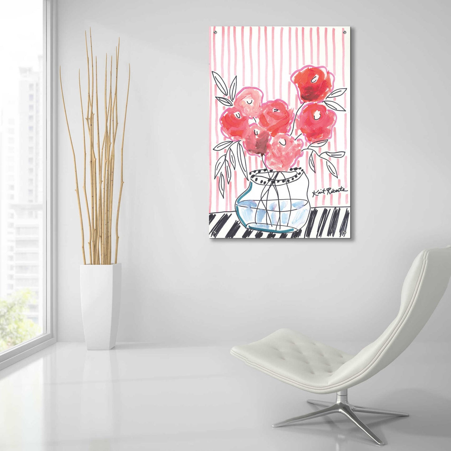 Epic Art 'Pink Lipstick' by Kait Roberts, Acrylic Glass Wall Art,24x36