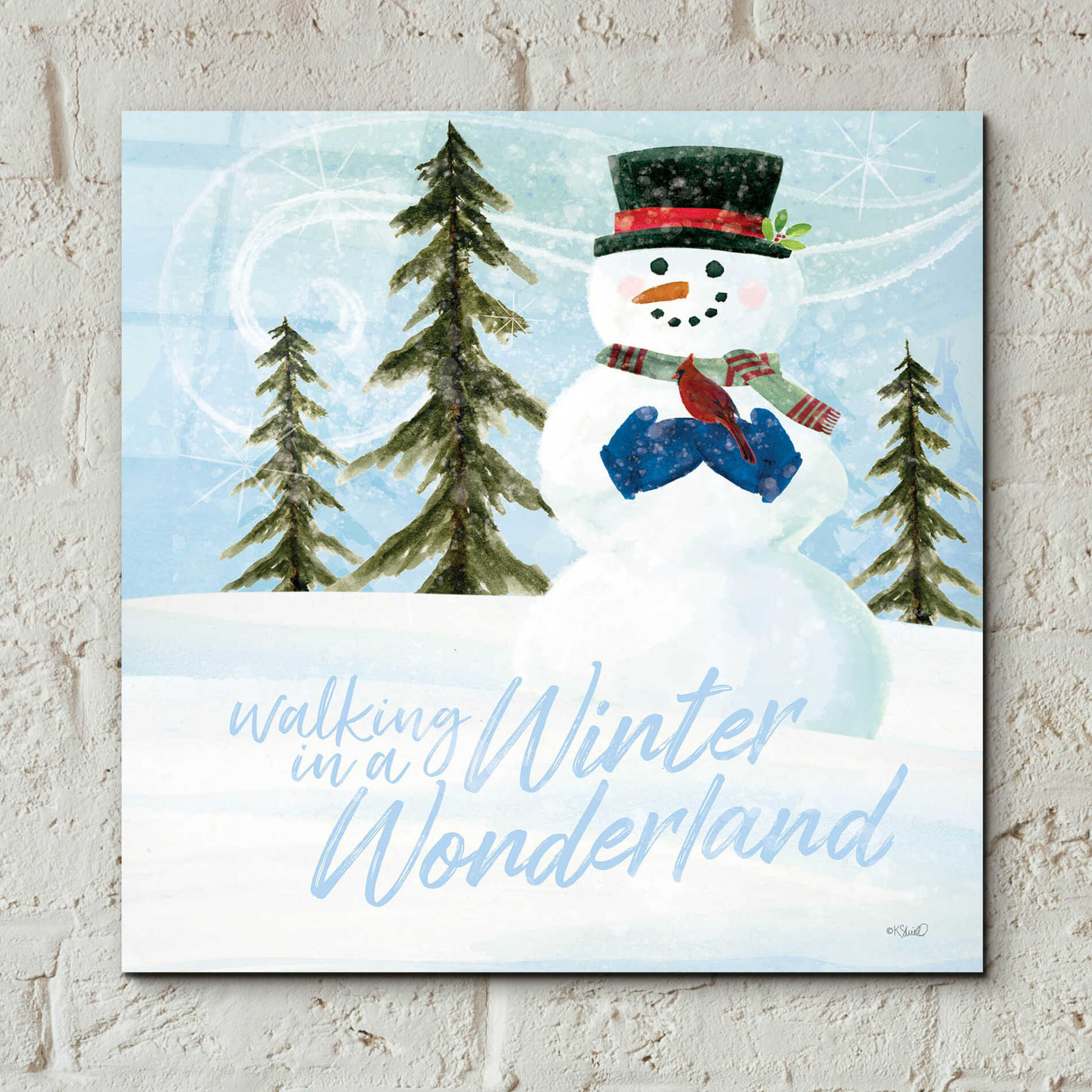 Epic Art 'Walking in a Winter Wonderland' by Kate Sherrill, Acrylic Glass Wall Art,12x12