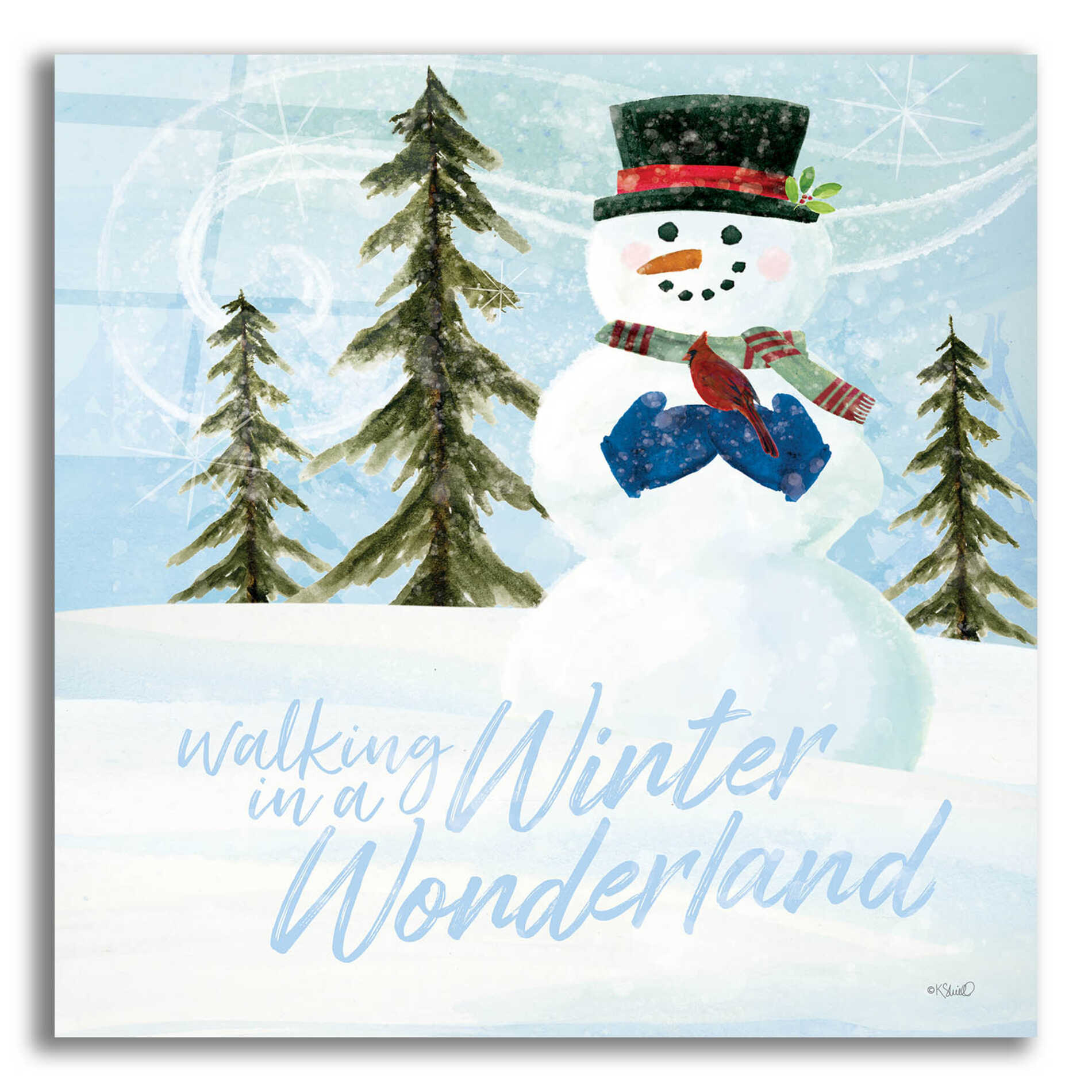 Epic Art 'Walking in a Winter Wonderland' by Kate Sherrill, Acrylic Glass Wall Art,12x12