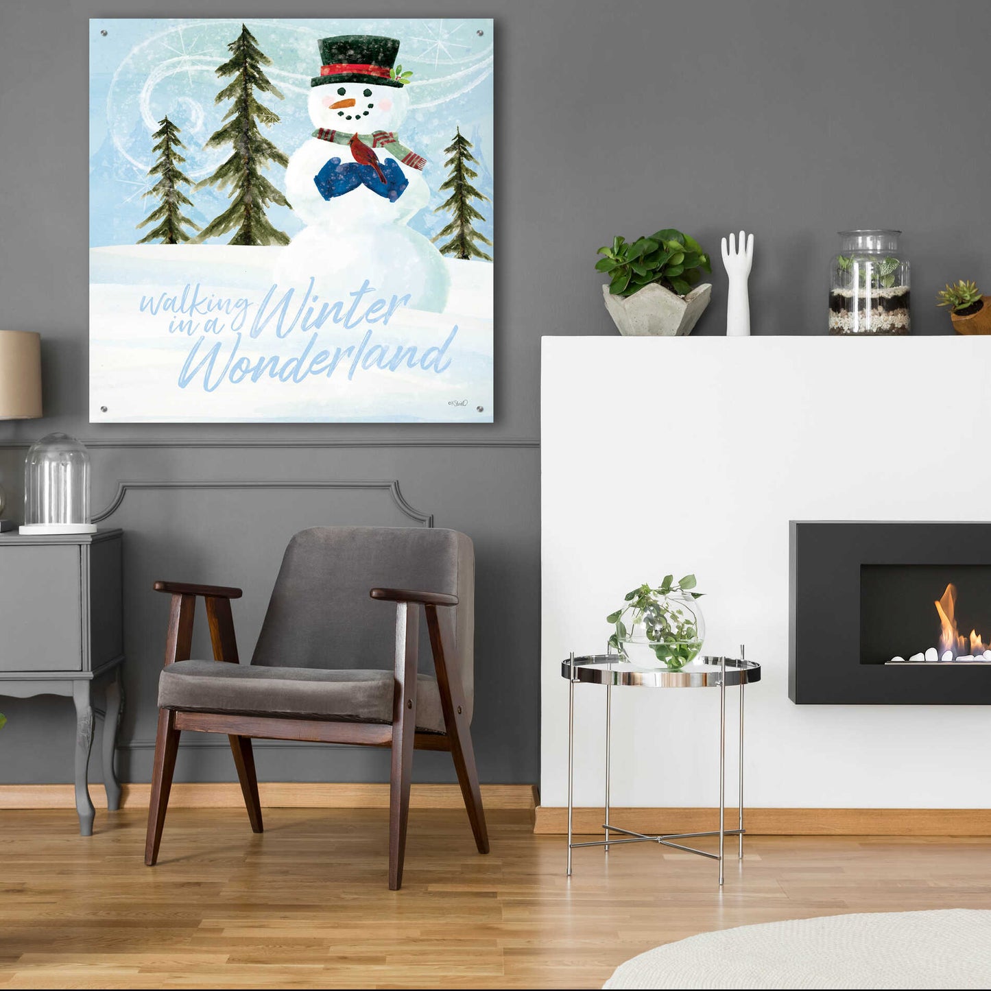 Epic Art 'Walking in a Winter Wonderland' by Kate Sherrill, Acrylic Glass Wall Art,36x36