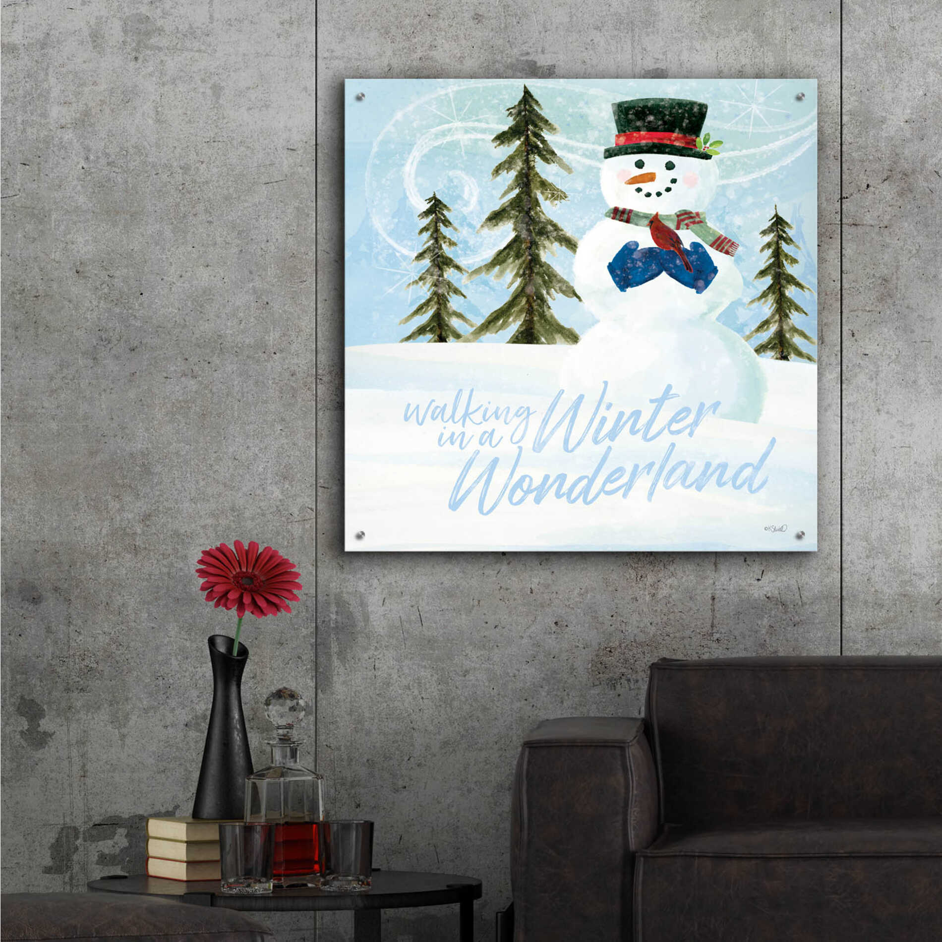 Epic Art 'Walking in a Winter Wonderland' by Kate Sherrill, Acrylic Glass Wall Art,36x36