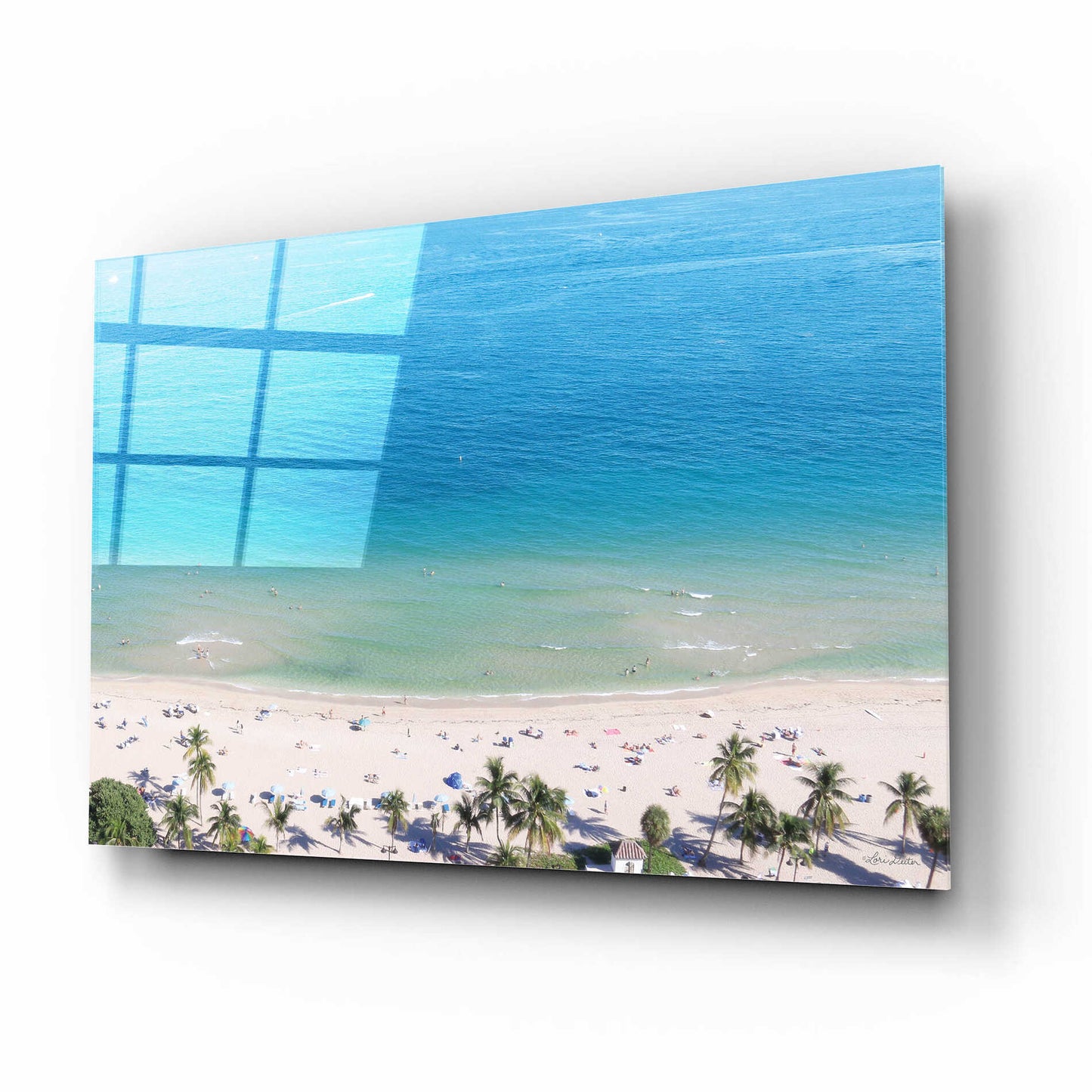 Epic Art 'Beach View From Above' by Lori Deiter, Acrylic Glass Wall Art,16x12