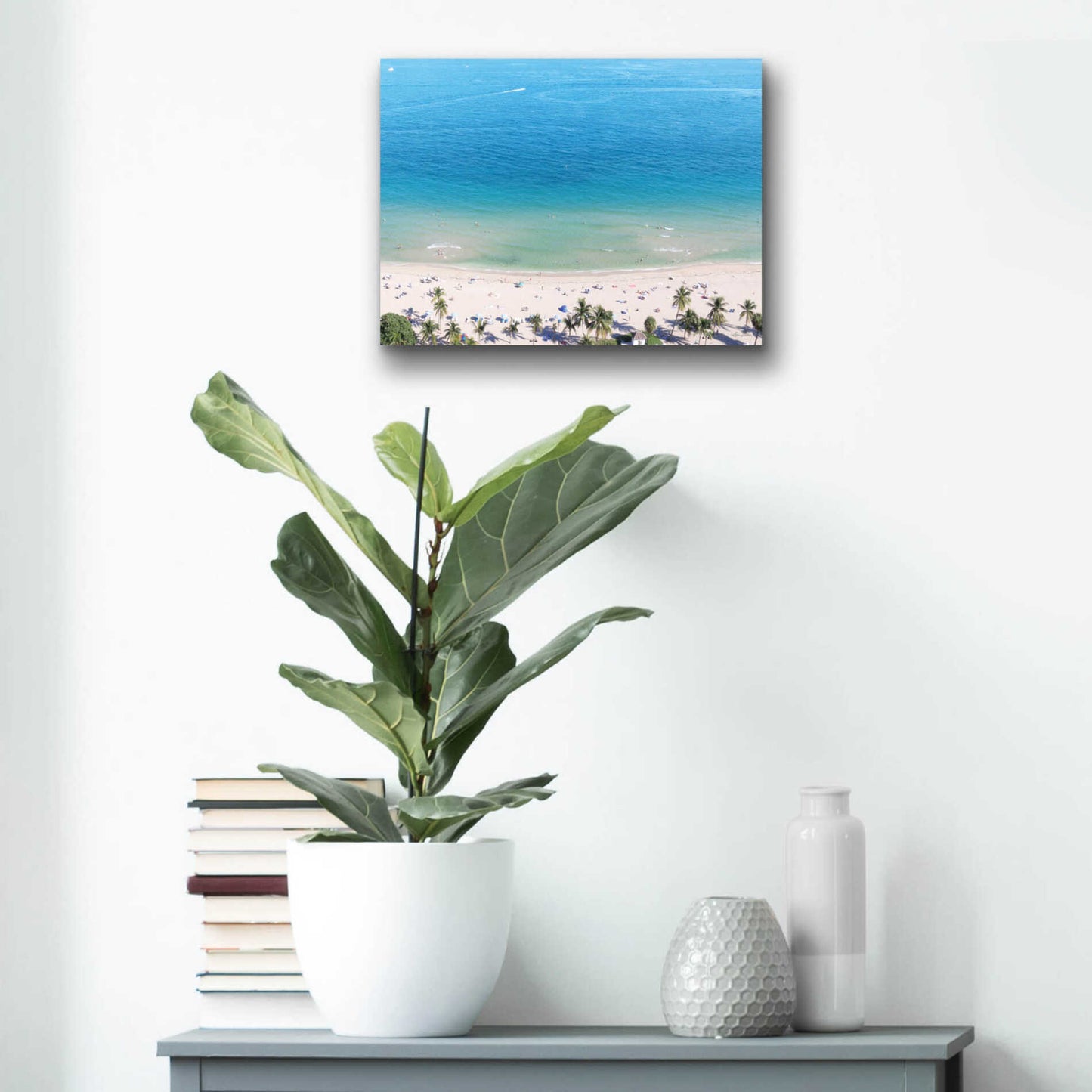 Epic Art 'Beach View From Above' by Lori Deiter, Acrylic Glass Wall Art,16x12