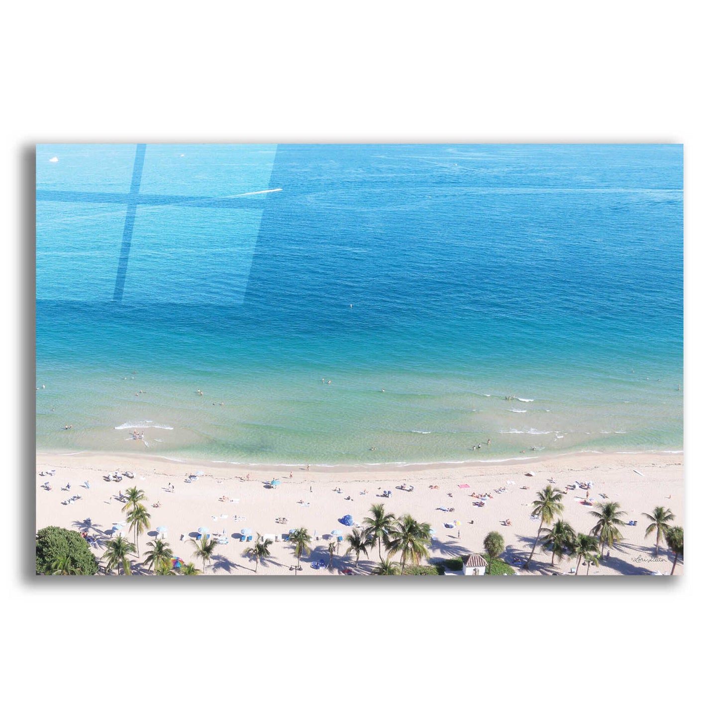 Epic Art 'Beach View From Above' by Lori Deiter, Acrylic Glass Wall Art,16x12