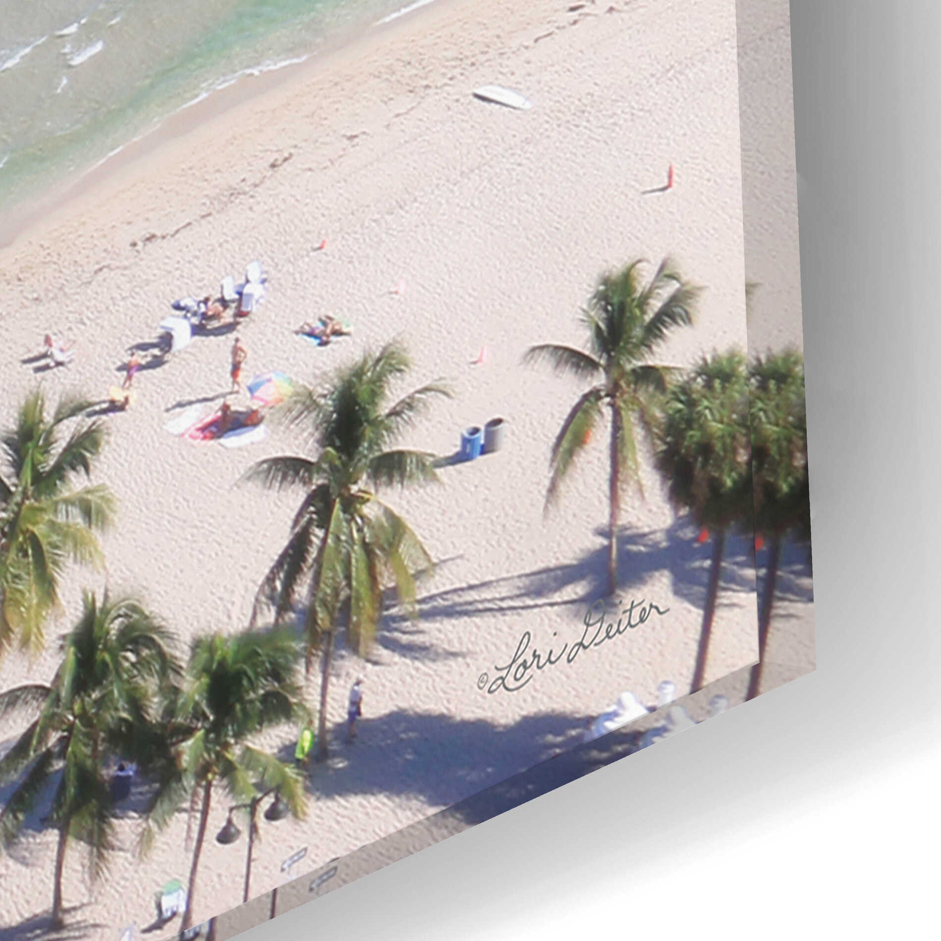 Epic Art 'Beach View From Above' by Lori Deiter, Acrylic Glass Wall Art,24x16