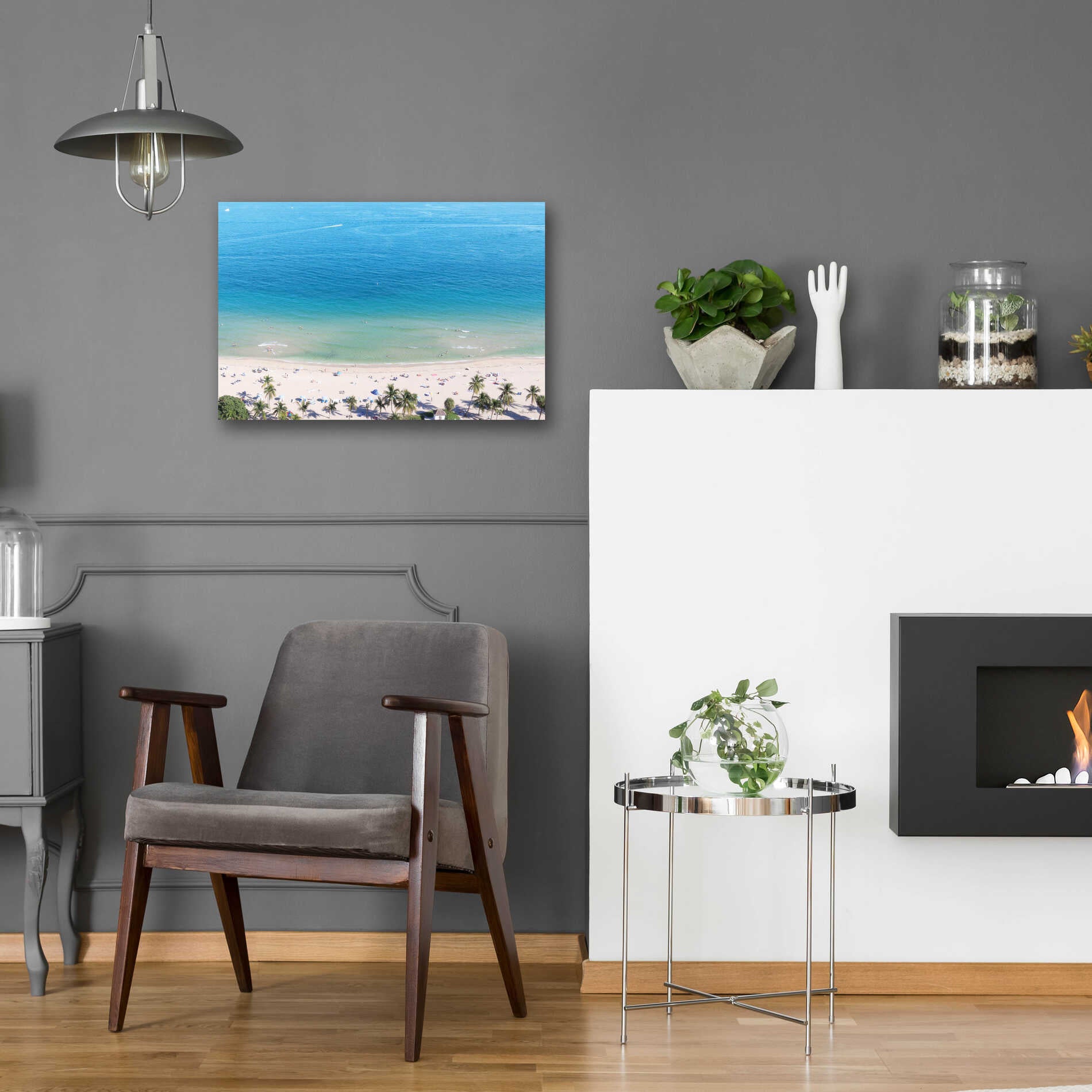 Epic Art 'Beach View From Above' by Lori Deiter, Acrylic Glass Wall Art,24x16
