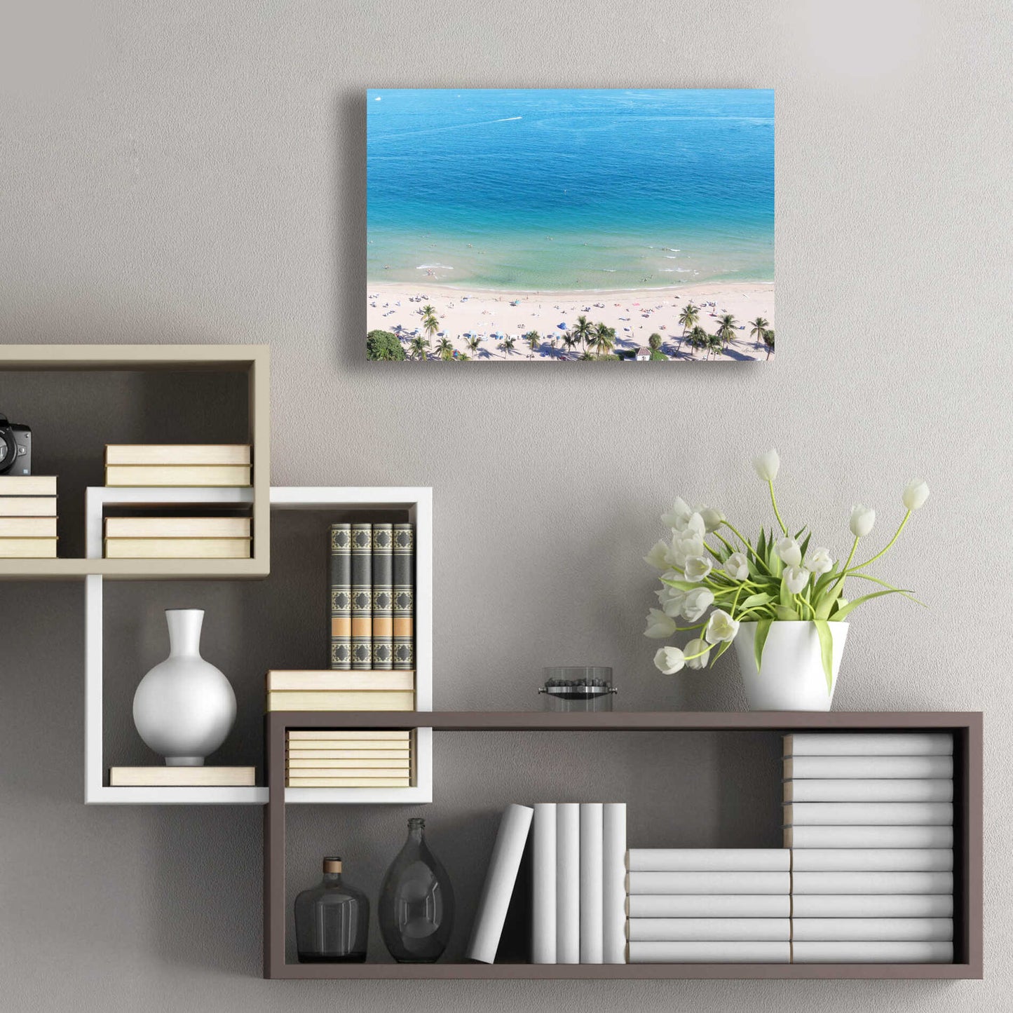 Epic Art 'Beach View From Above' by Lori Deiter, Acrylic Glass Wall Art,24x16