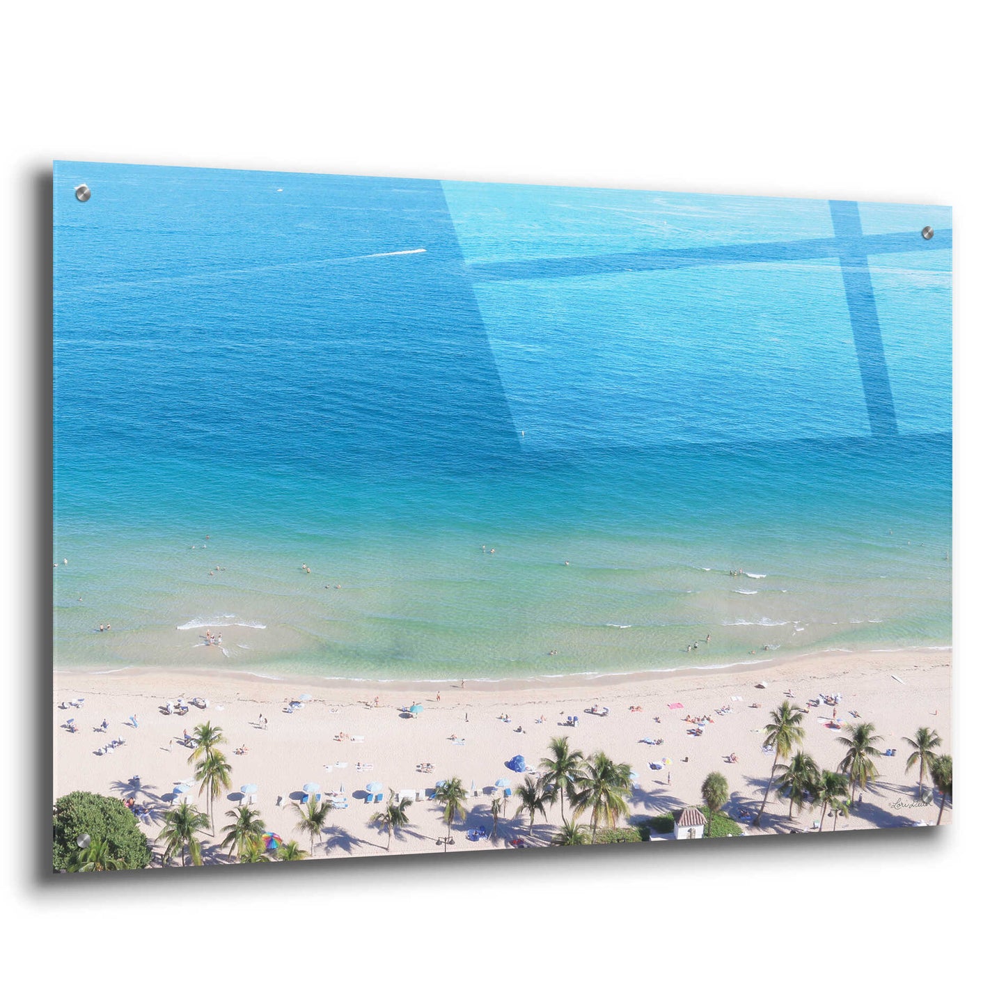Epic Art 'Beach View From Above' by Lori Deiter, Acrylic Glass Wall Art,36x24
