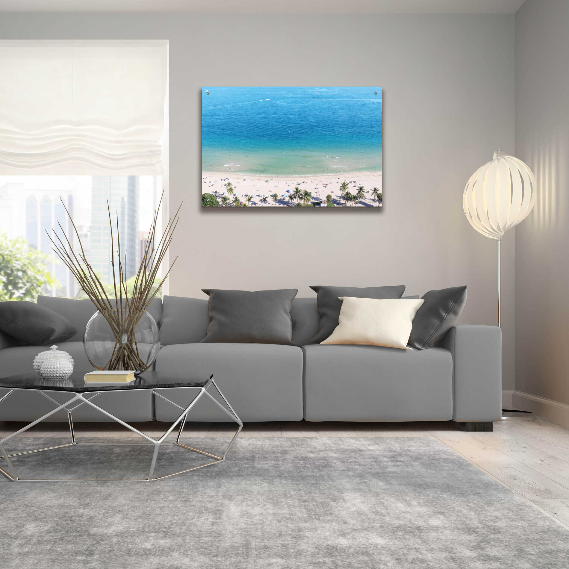 Epic Art 'Beach View From Above' by Lori Deiter, Acrylic Glass Wall Art,36x24