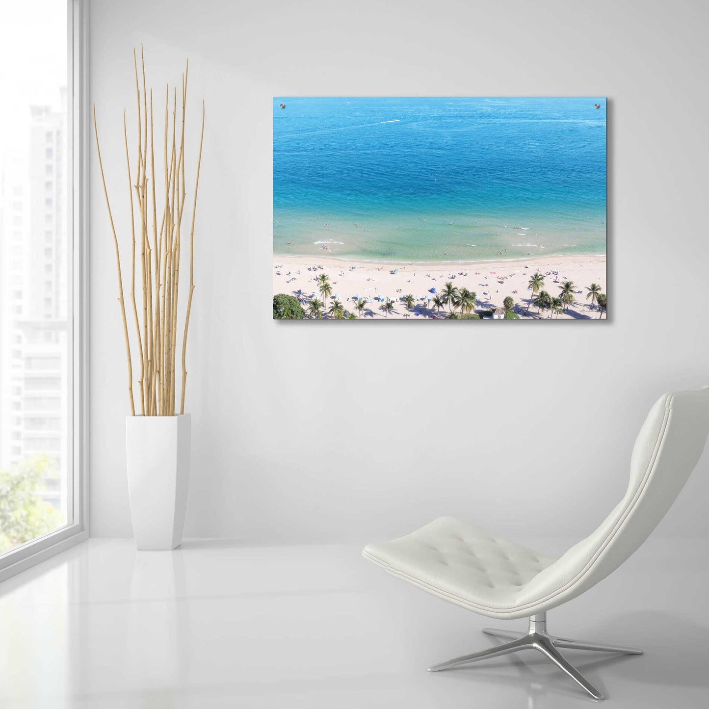 Epic Art 'Beach View From Above' by Lori Deiter, Acrylic Glass Wall Art,36x24