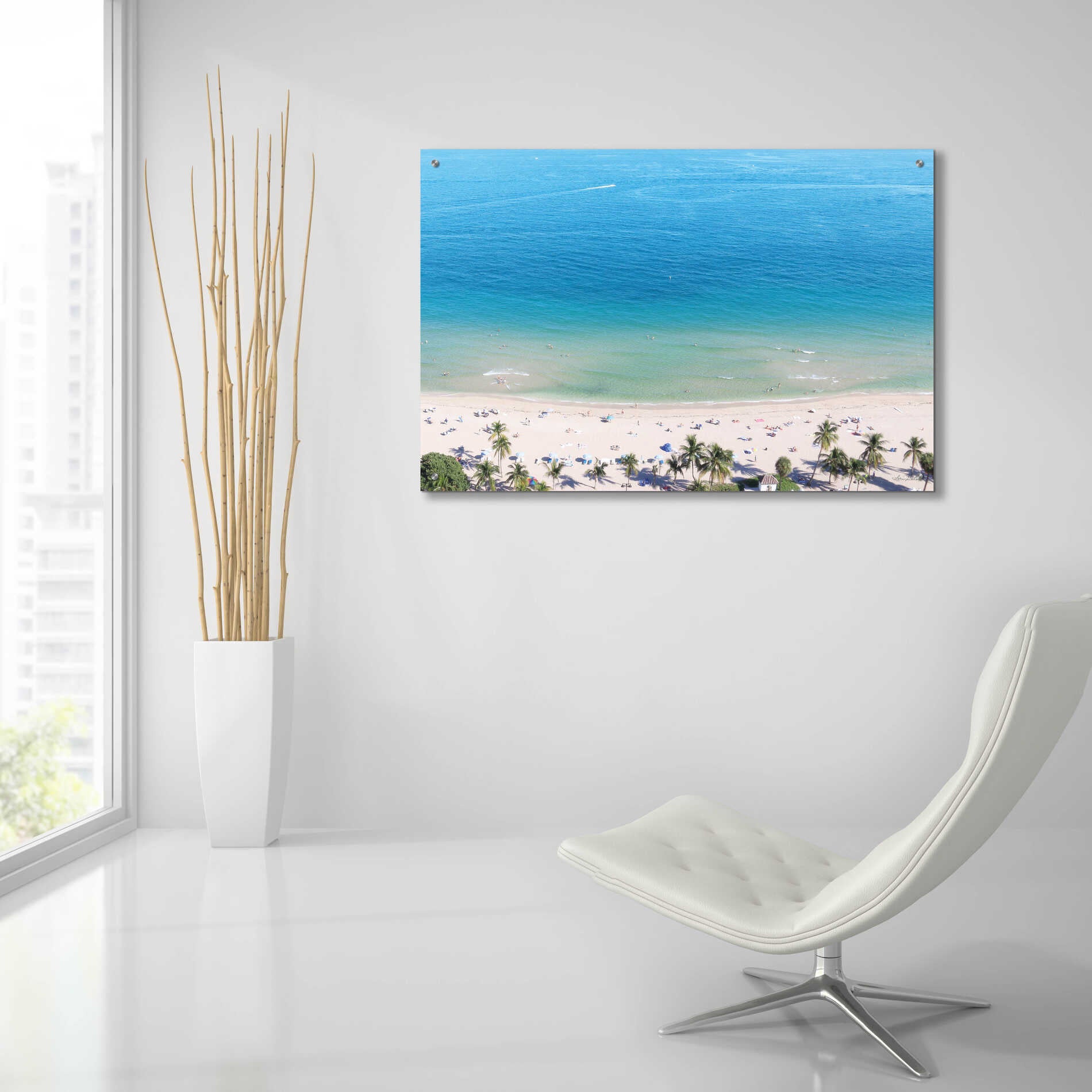 Epic Art 'Beach View From Above' by Lori Deiter, Acrylic Glass Wall Art,36x24