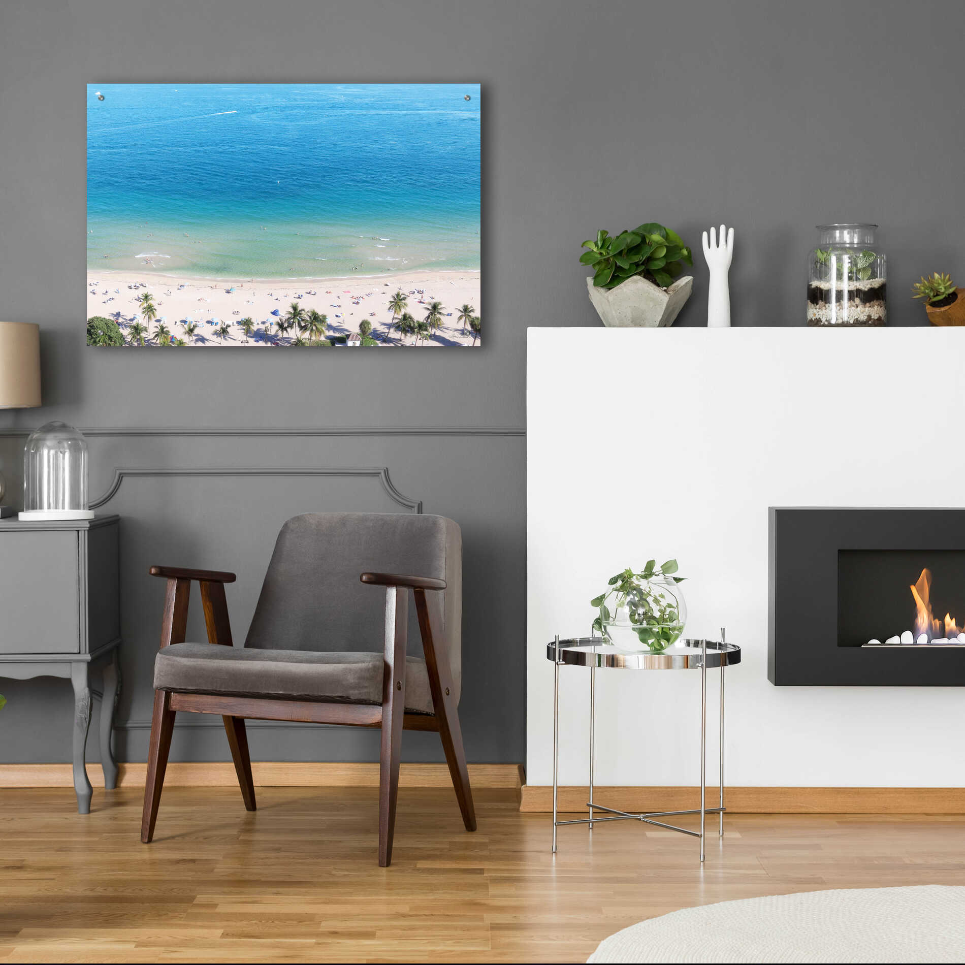 Epic Art 'Beach View From Above' by Lori Deiter, Acrylic Glass Wall Art,36x24