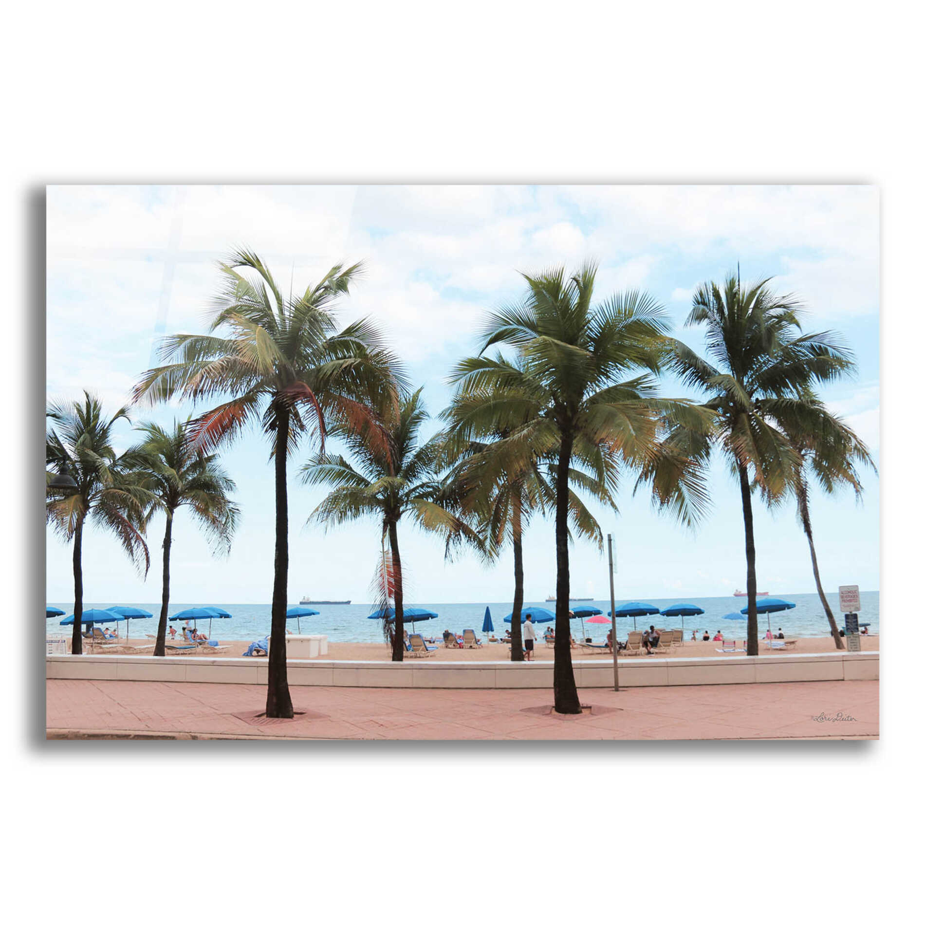 Epic Art 'Florida Palms' by Lori Deiter, Acrylic Glass Wall Art,16x12