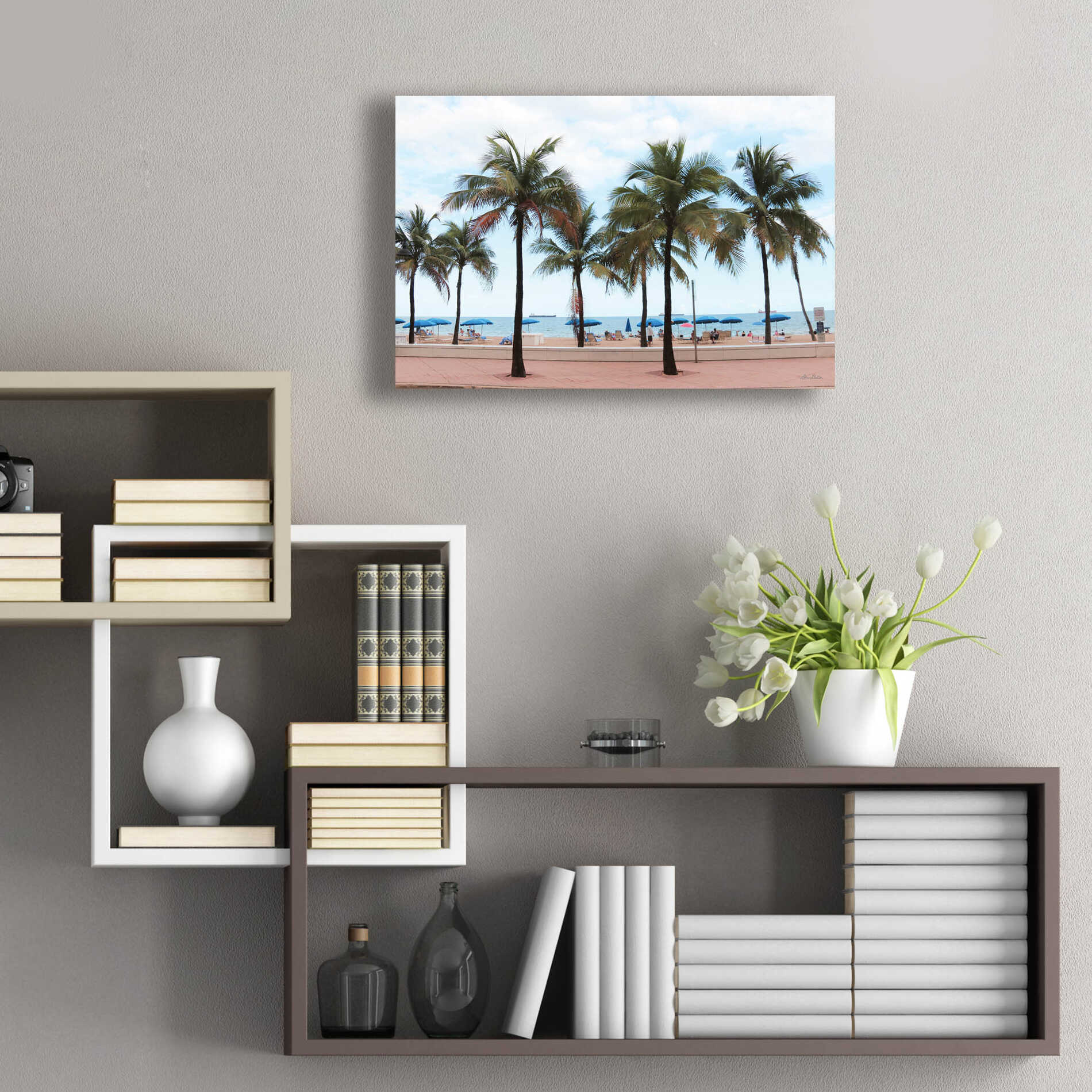 Epic Art 'Florida Palms' by Lori Deiter, Acrylic Glass Wall Art,24x16