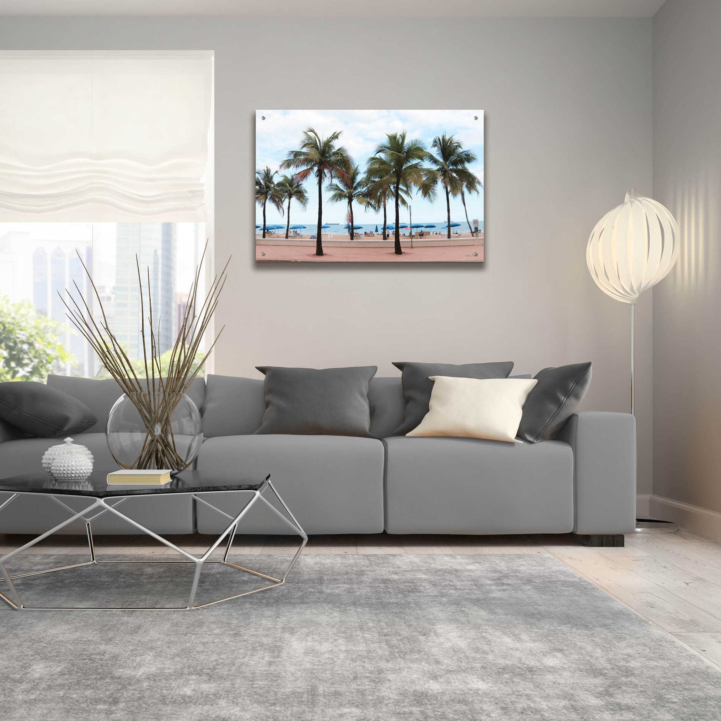 Epic Art 'Florida Palms' by Lori Deiter, Acrylic Glass Wall Art,36x24