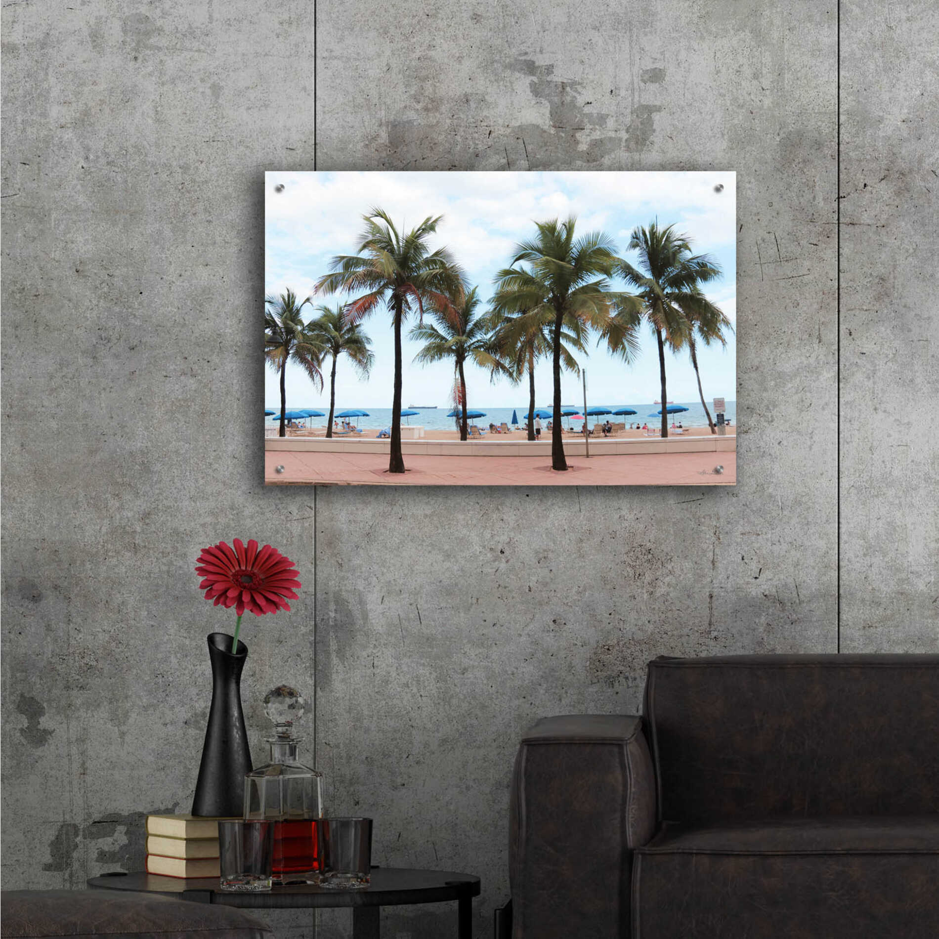 Epic Art 'Florida Palms' by Lori Deiter, Acrylic Glass Wall Art,36x24