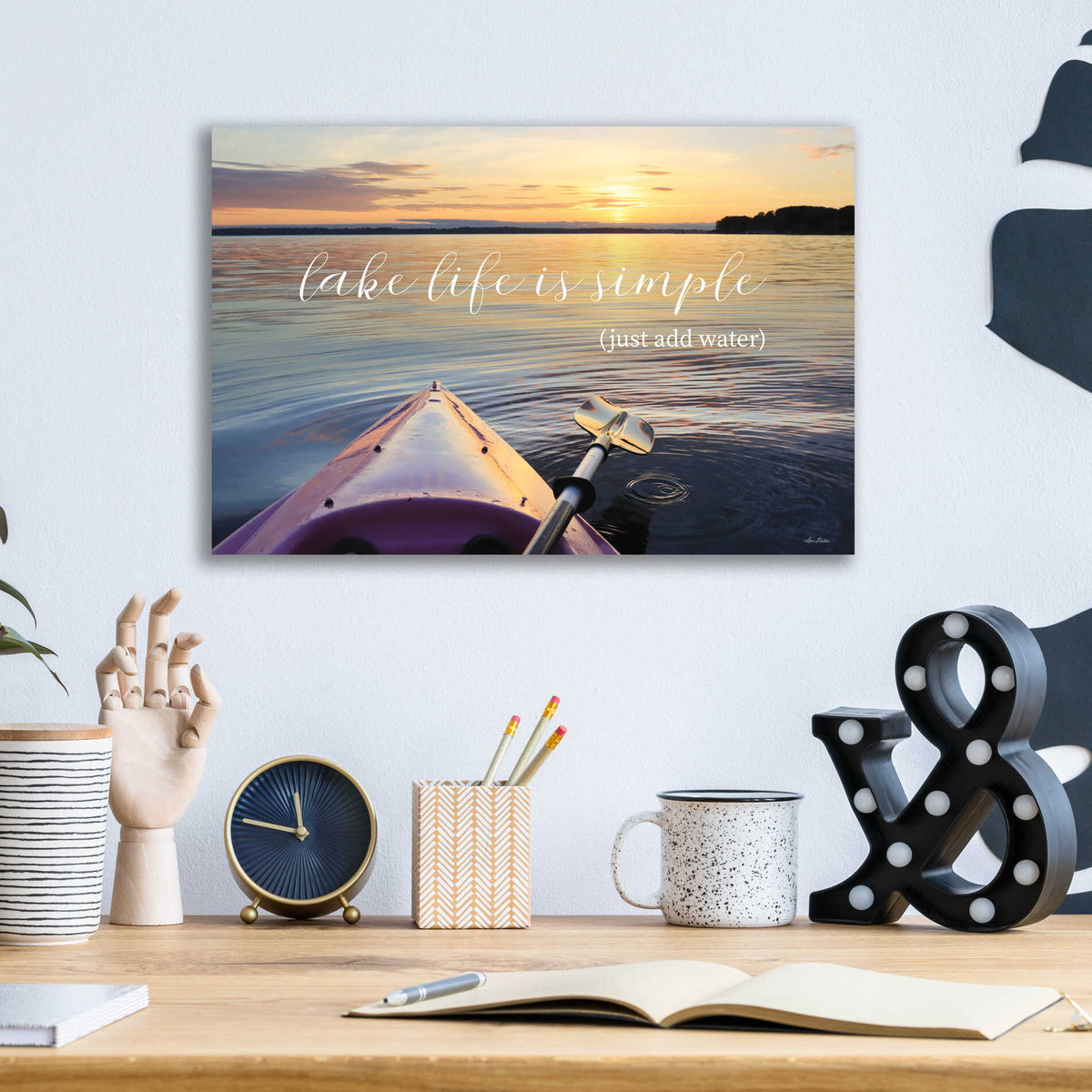 Epic Art 'Lake Life is Simple' by Lori Deiter, Acrylic Glass Wall Art,16x12