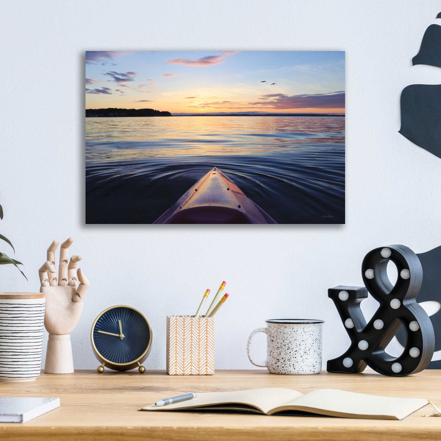 Epic Art 'Kayaking on French Bay' by Lori Deiter, Acrylic Glass Wall Art,16x12