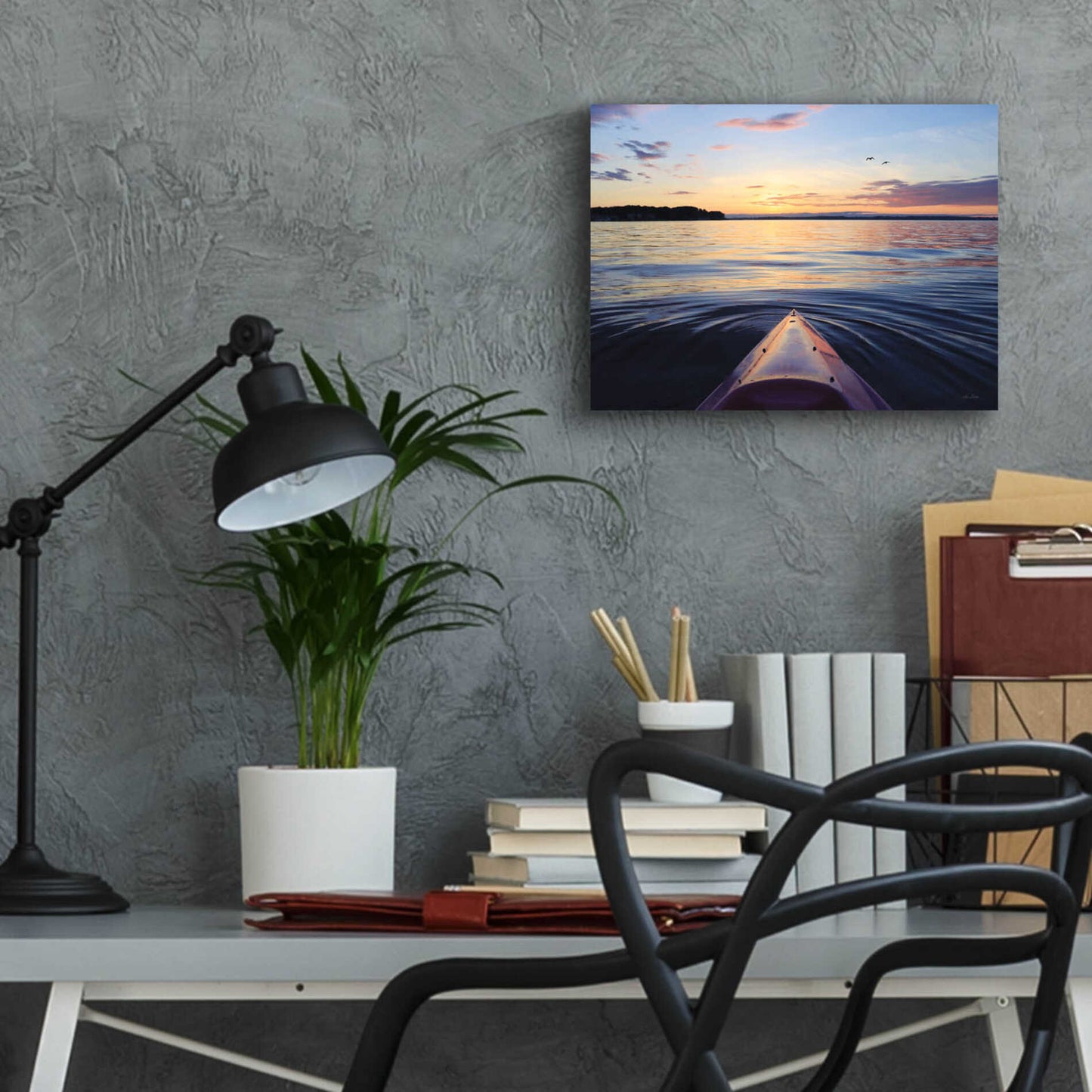 Epic Art 'Kayaking on French Bay' by Lori Deiter, Acrylic Glass Wall Art,16x12