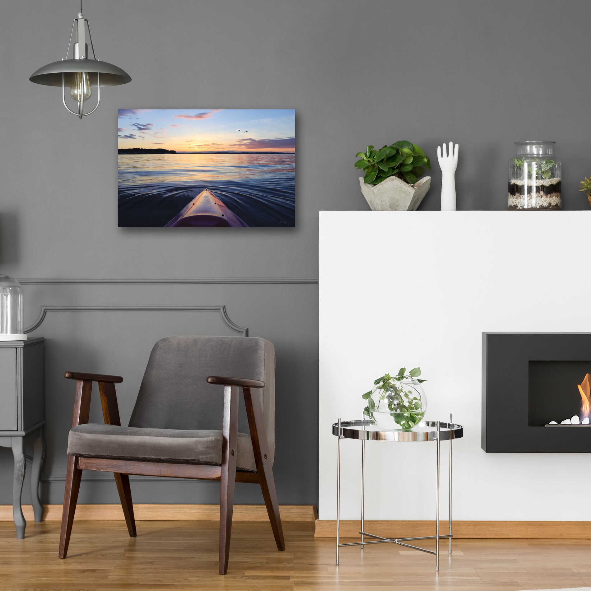 Epic Art 'Kayaking on French Bay' by Lori Deiter, Acrylic Glass Wall Art,24x16