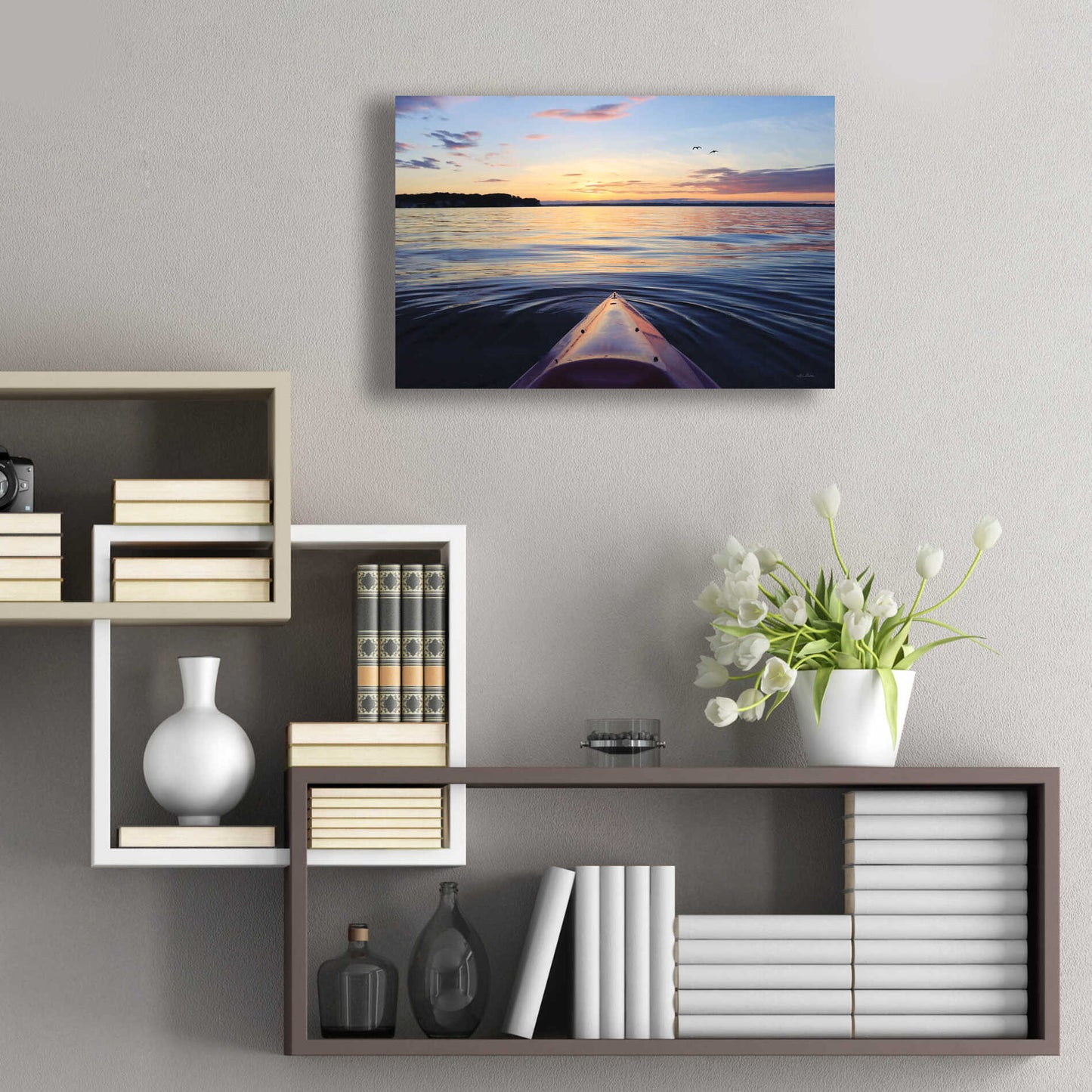 Epic Art 'Kayaking on French Bay' by Lori Deiter, Acrylic Glass Wall Art,24x16