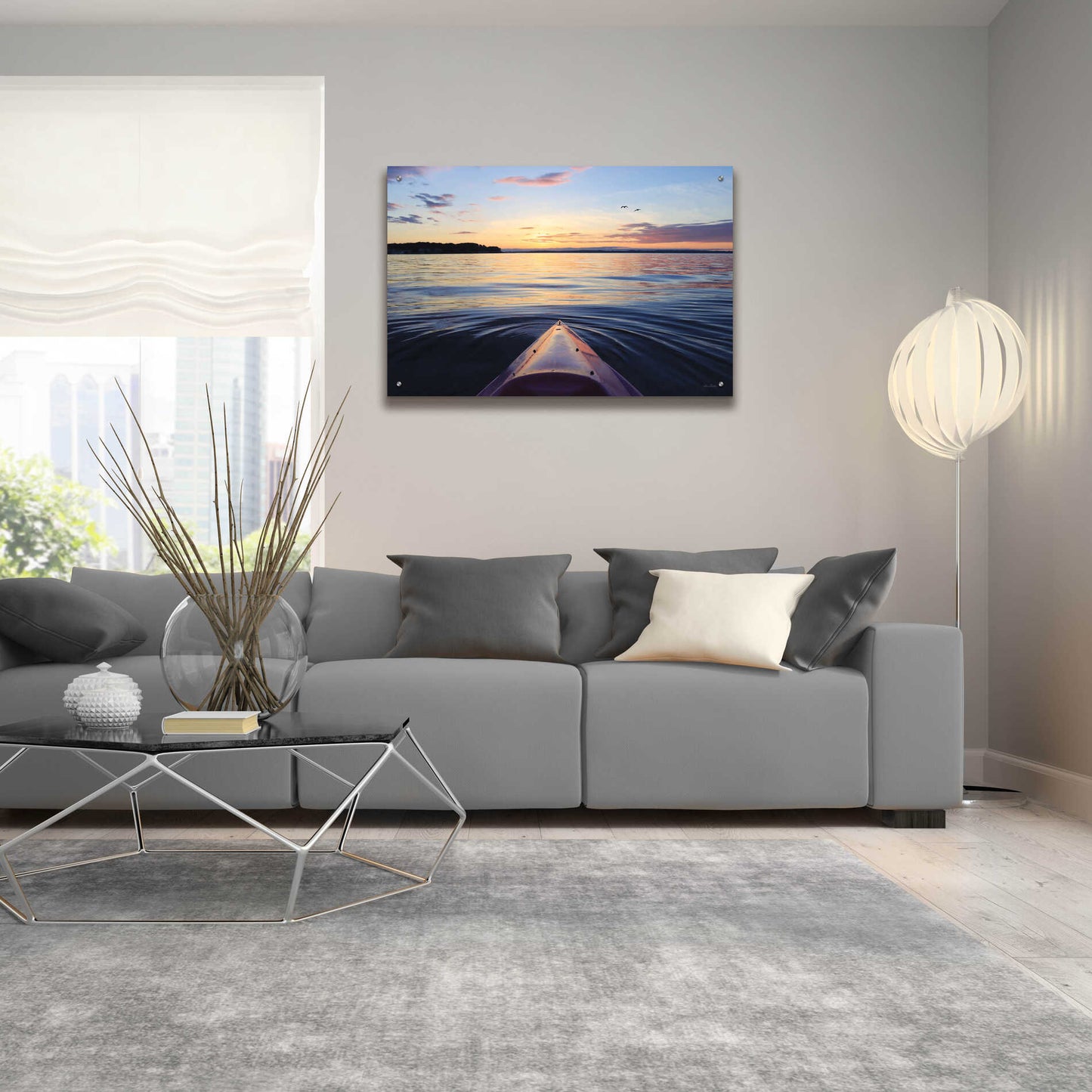 Epic Art 'Kayaking on French Bay' by Lori Deiter, Acrylic Glass Wall Art,36x24