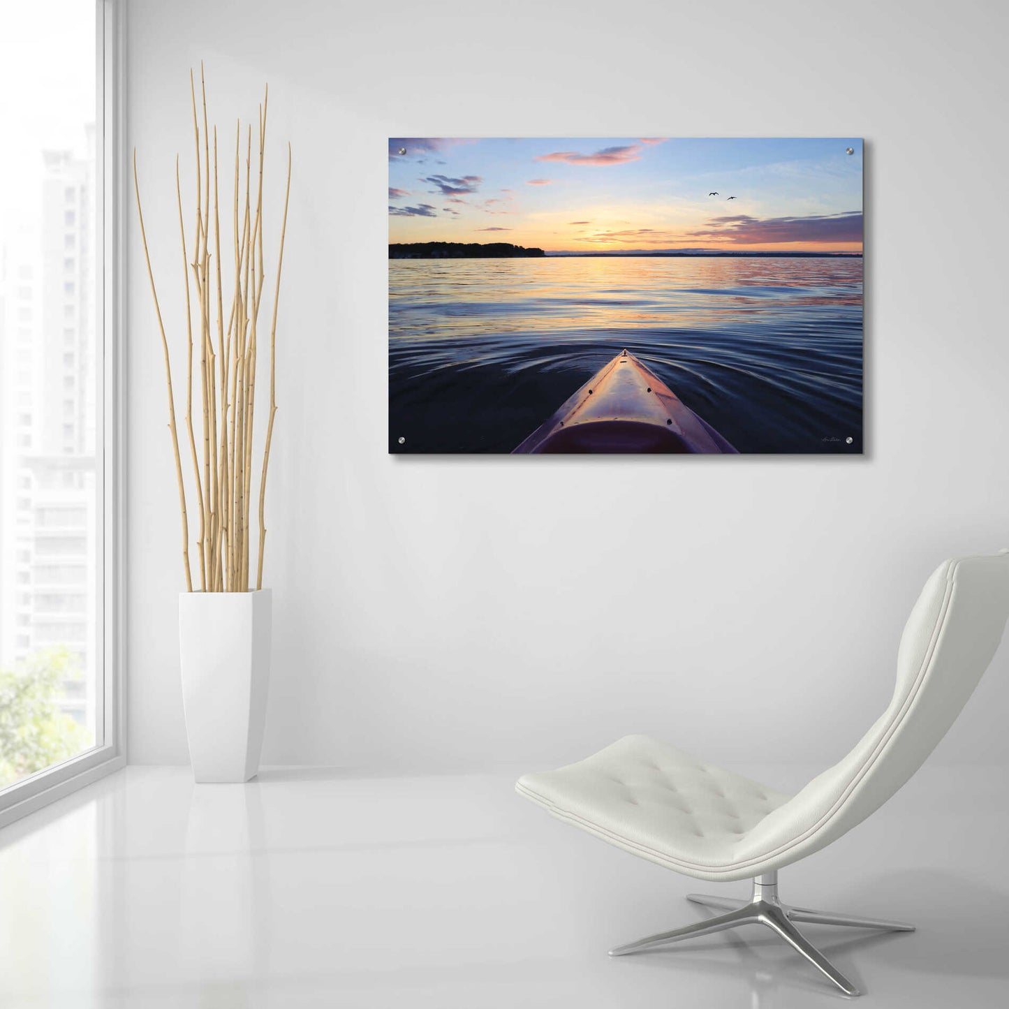 Epic Art 'Kayaking on French Bay' by Lori Deiter, Acrylic Glass Wall Art,36x24