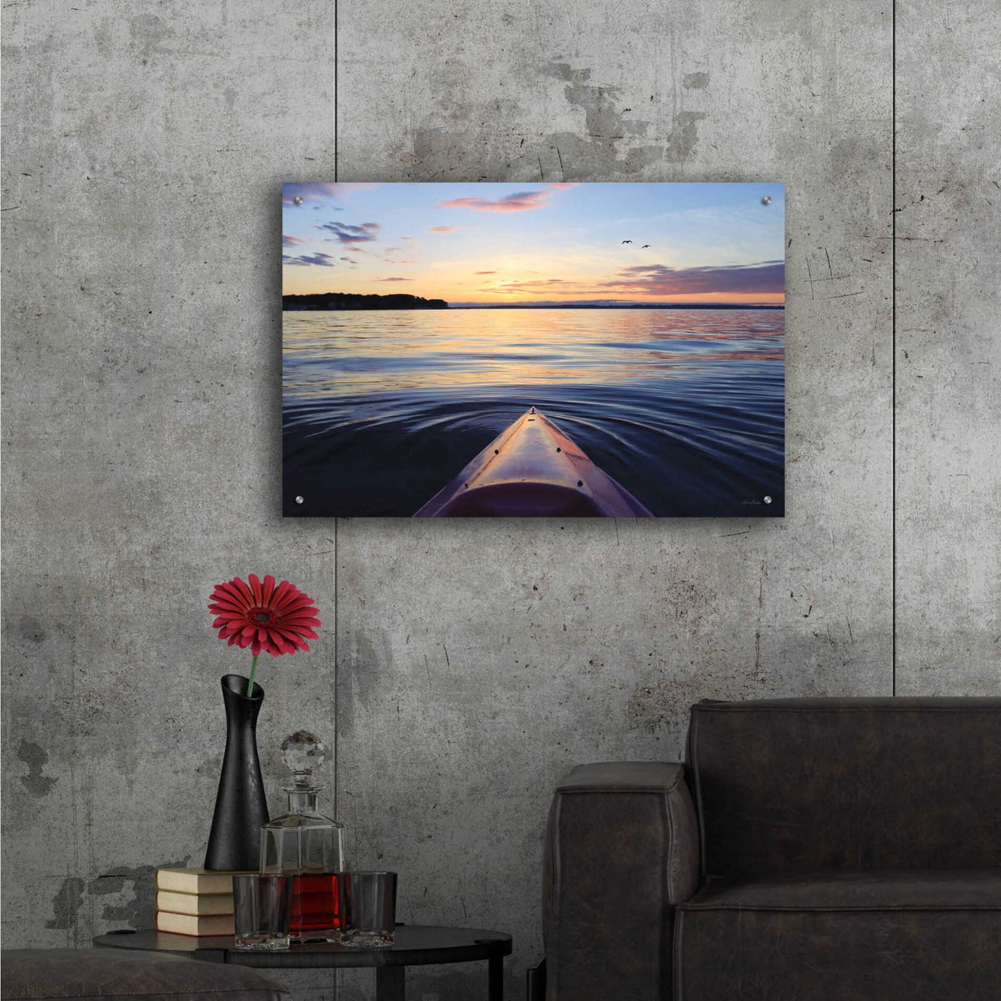 Epic Art 'Kayaking on French Bay' by Lori Deiter, Acrylic Glass Wall Art,36x24