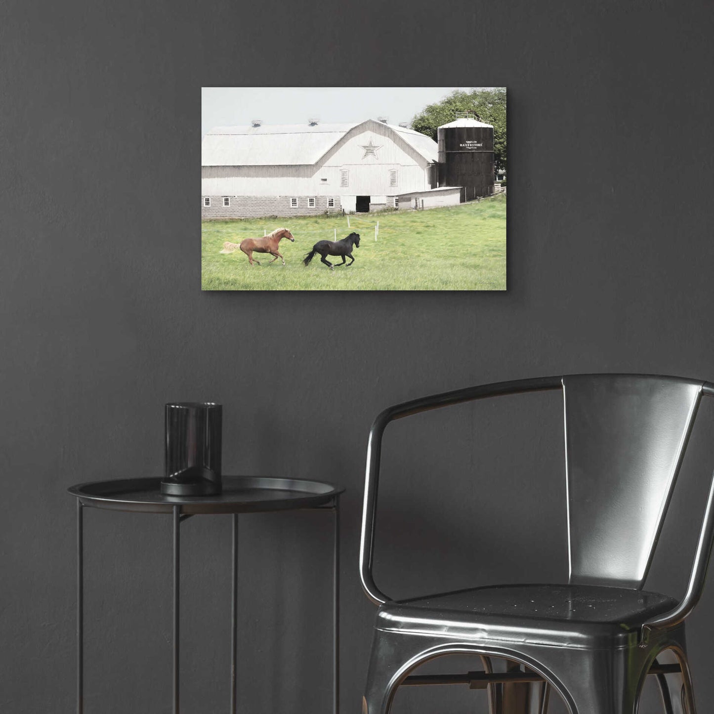 Epic Art 'Afternoon Run on the Farm' by Lori Deiter, Acrylic Glass Wall Art,24x16